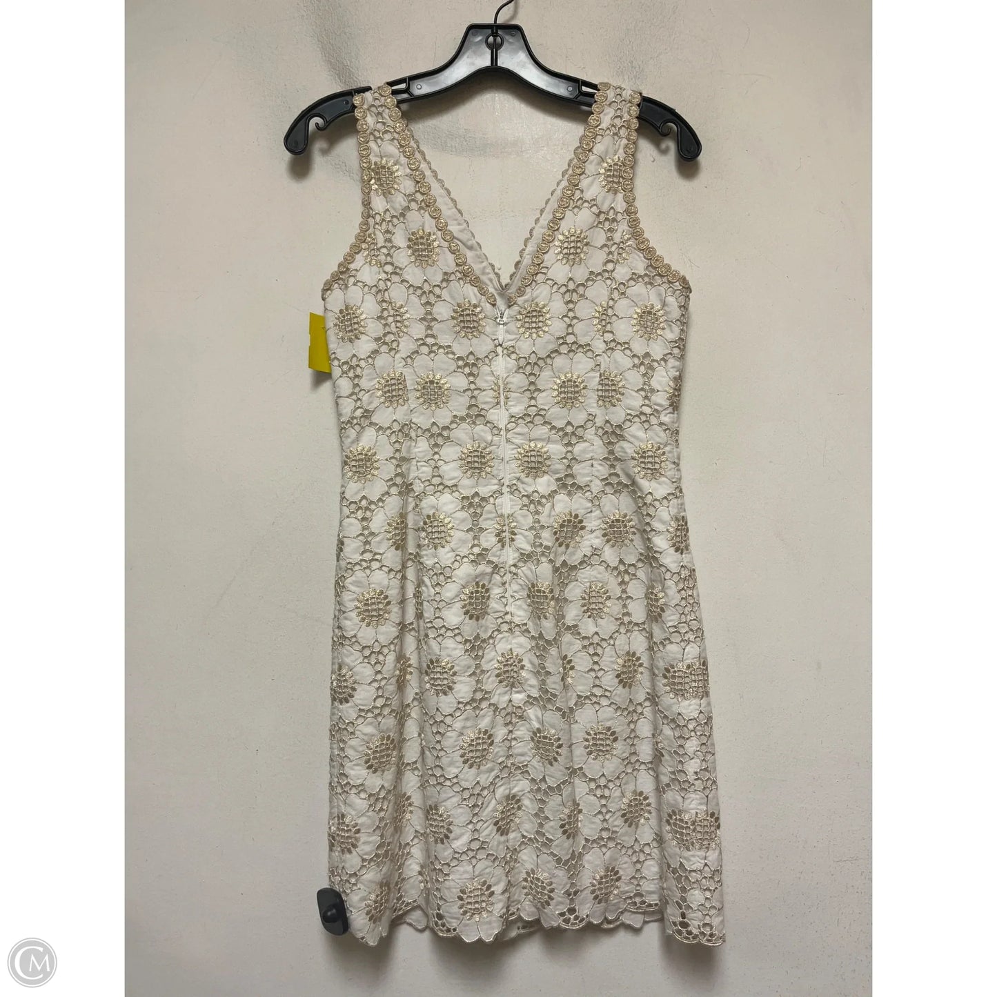 Dress Designer By Lilly Pulitzer In Gold & White, Size: Xs
