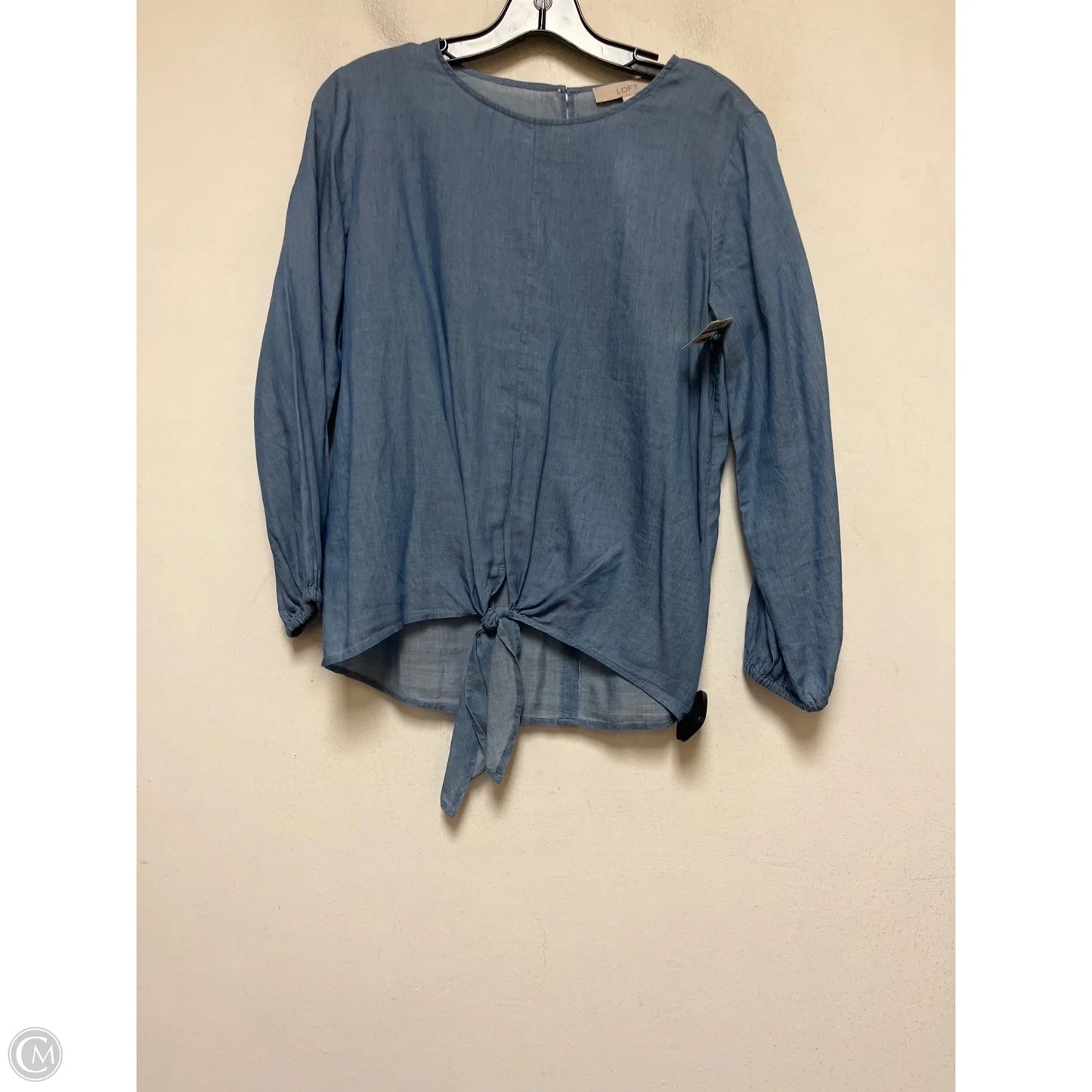 Top Long Sleeve By Loft In Blue Denim, Size: Xs