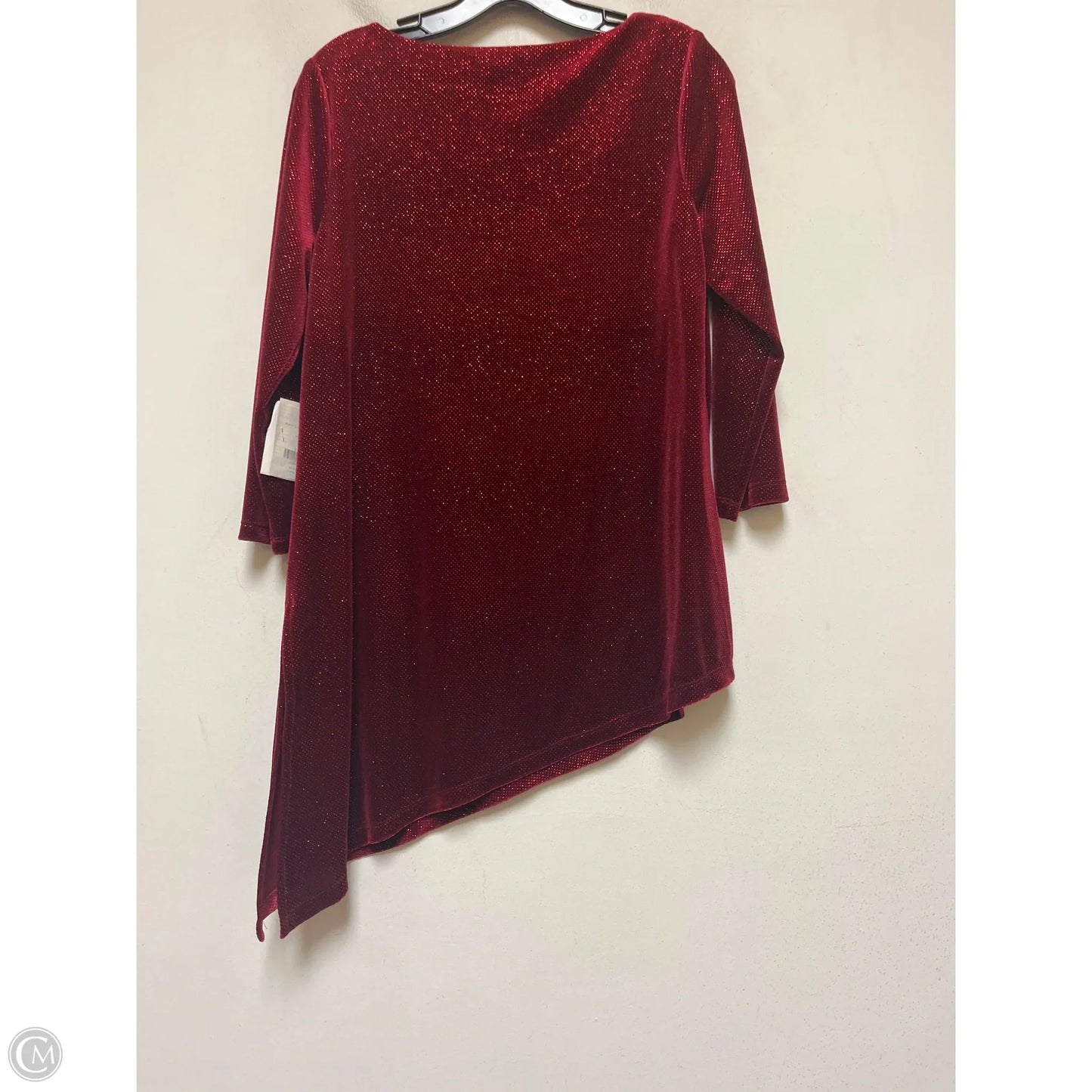 Top Long Sleeve By Anne Klein In Red, Size: S