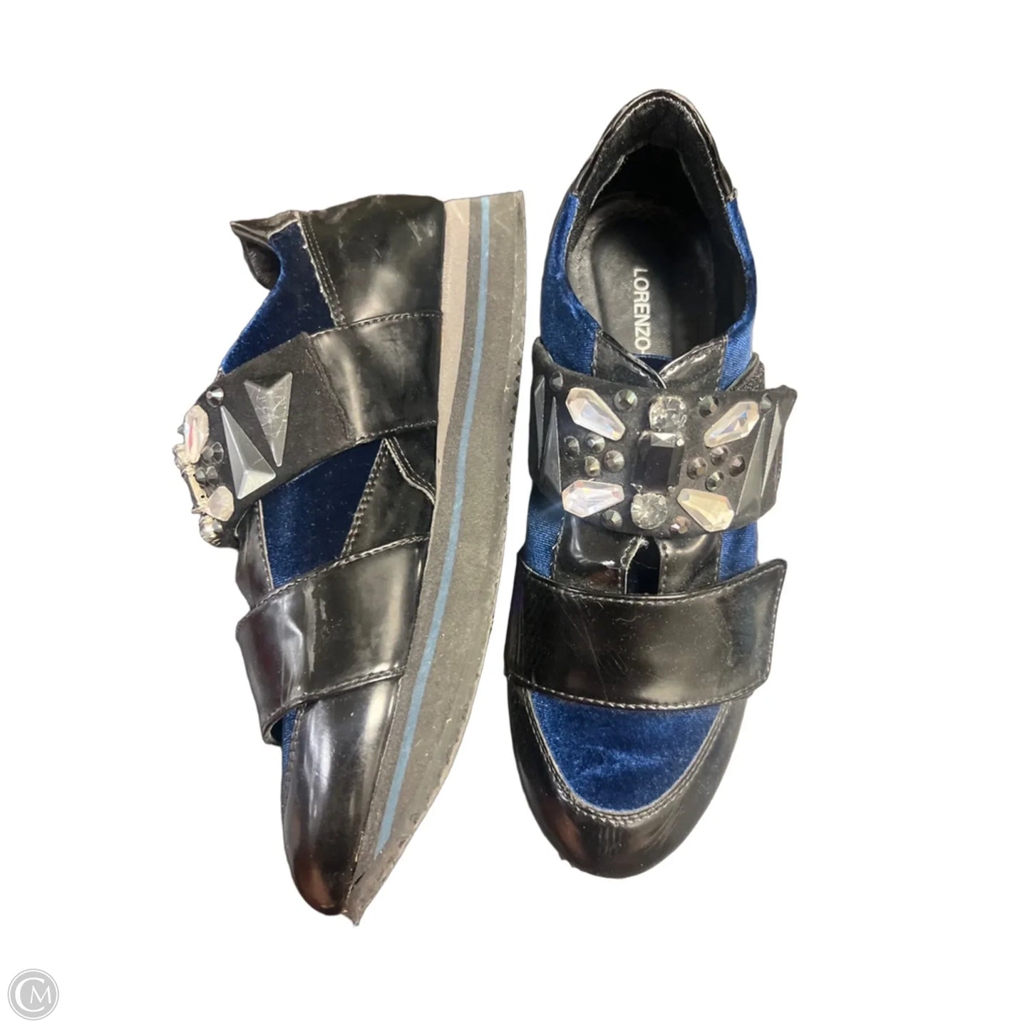 Shoes Sneakers By Clothes Mentor In Black & Blue, Size: 6.5