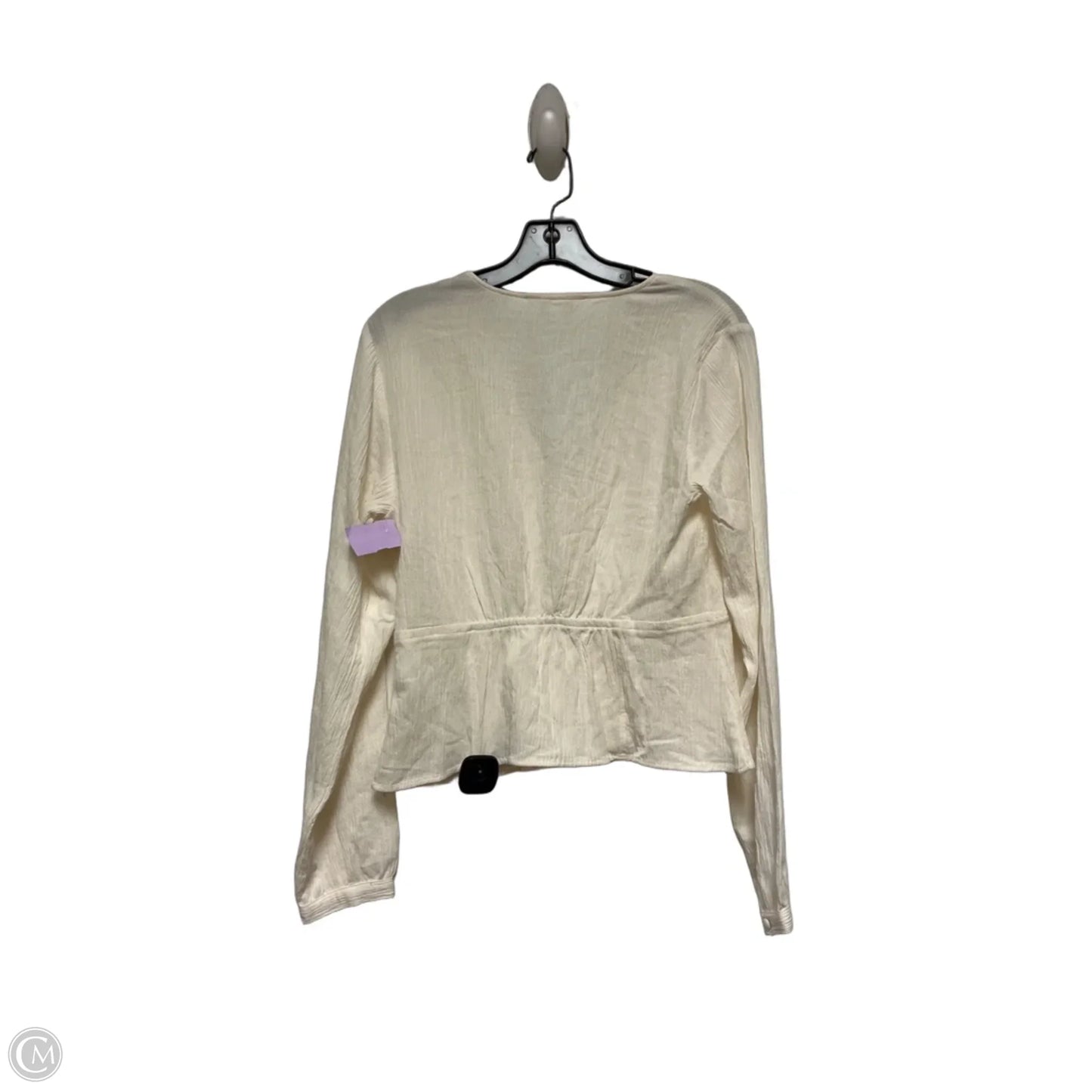 Top Long Sleeve By Banana Republic In Cream, Size: M