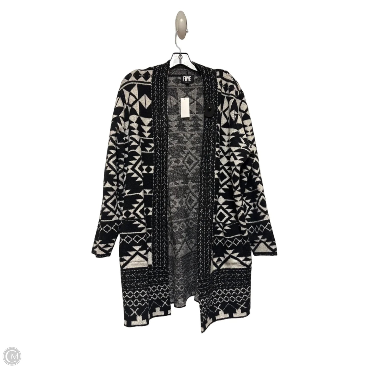 Cardigan By Clothes Mentor In Black & White, Size: Xl