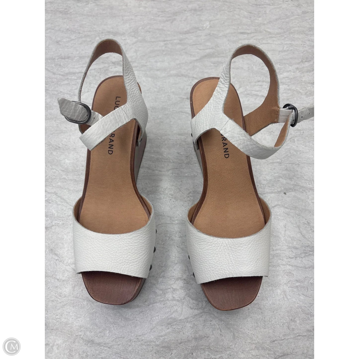 Sandals Heels Wedge By Lucky Brand In White, Size: 7