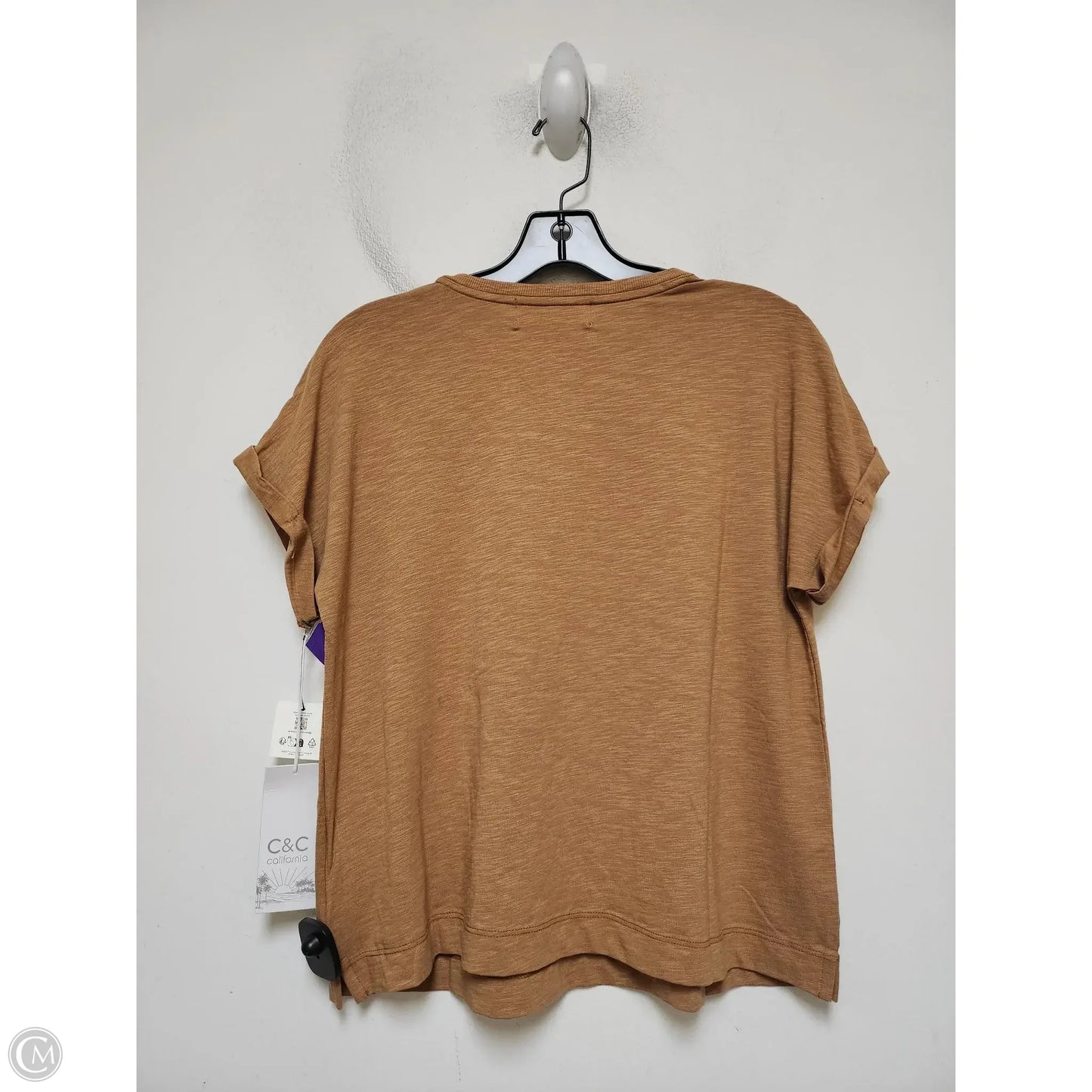 Top Short Sleeve Basic By C And C In Brown, Size: M