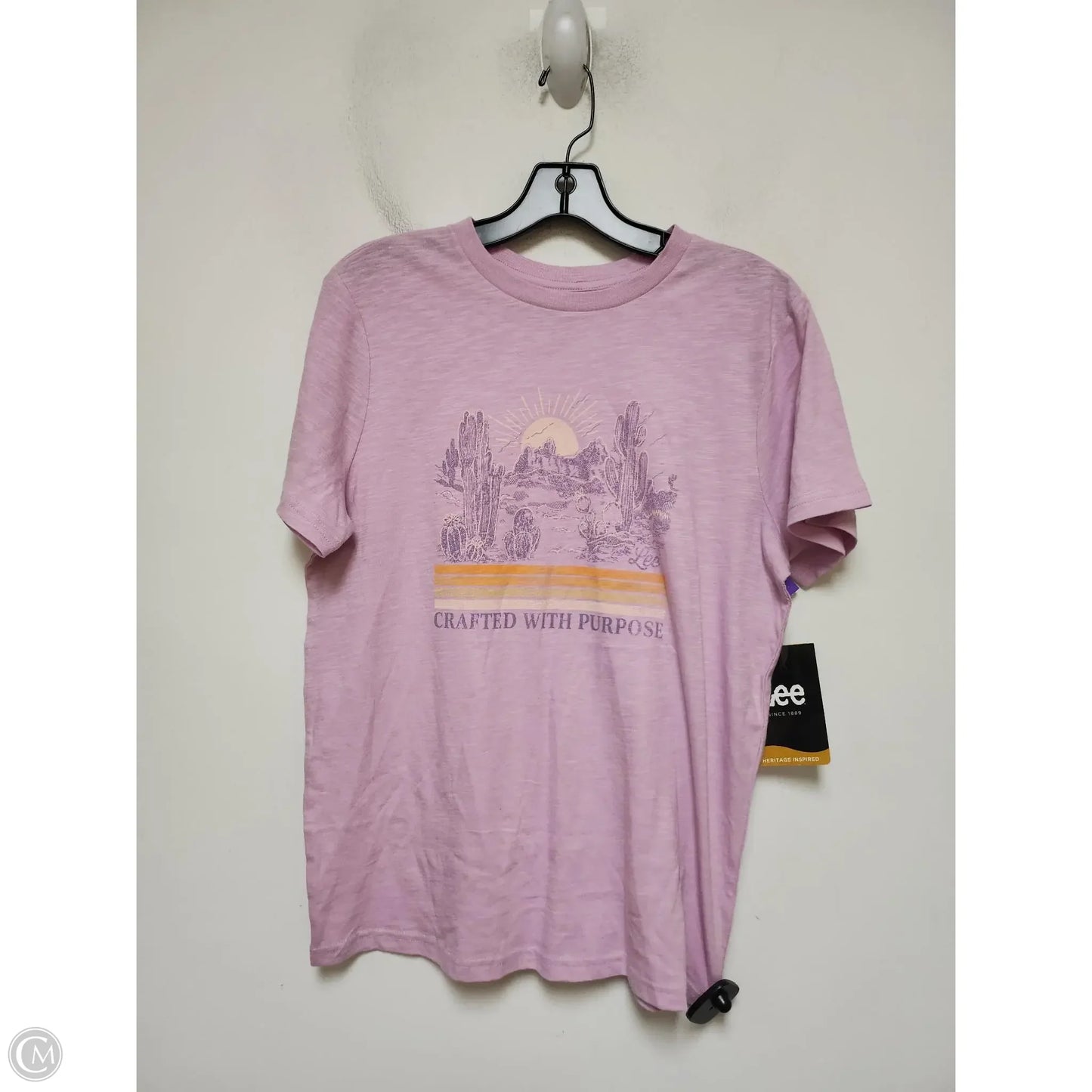 Top Short Sleeve Basic By Lee In Pink, Size: M