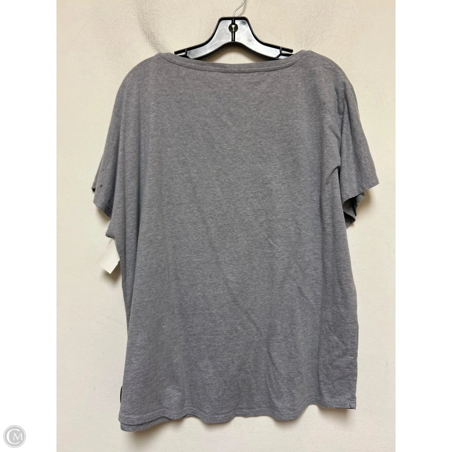 Top Short Sleeve Basic By Clothes Mentor In Grey, Size: 3x