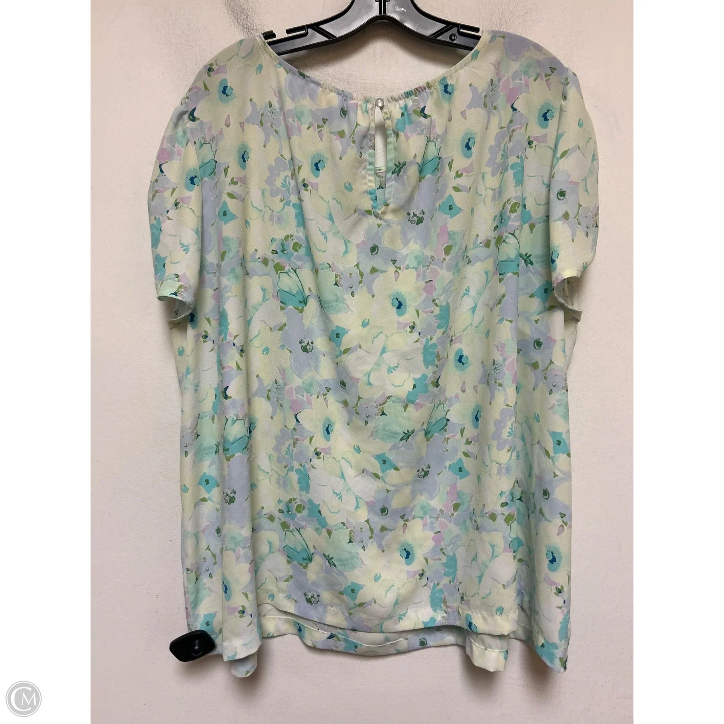 Top Short Sleeve By Lc Lauren Conrad In Floral Print, Size: 2x