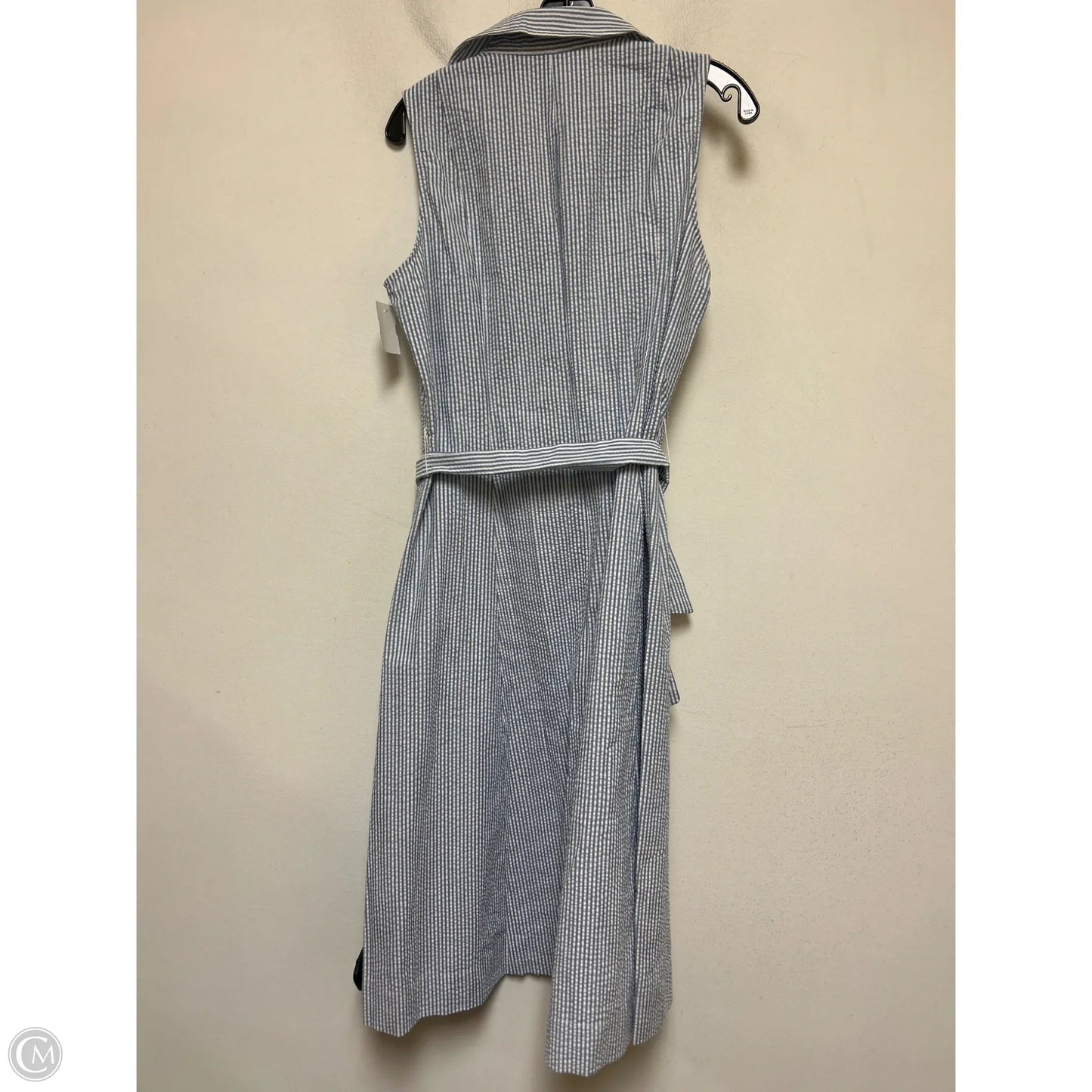 Dress Casual Midi By Anne Klein In Striped Pattern, Size: L