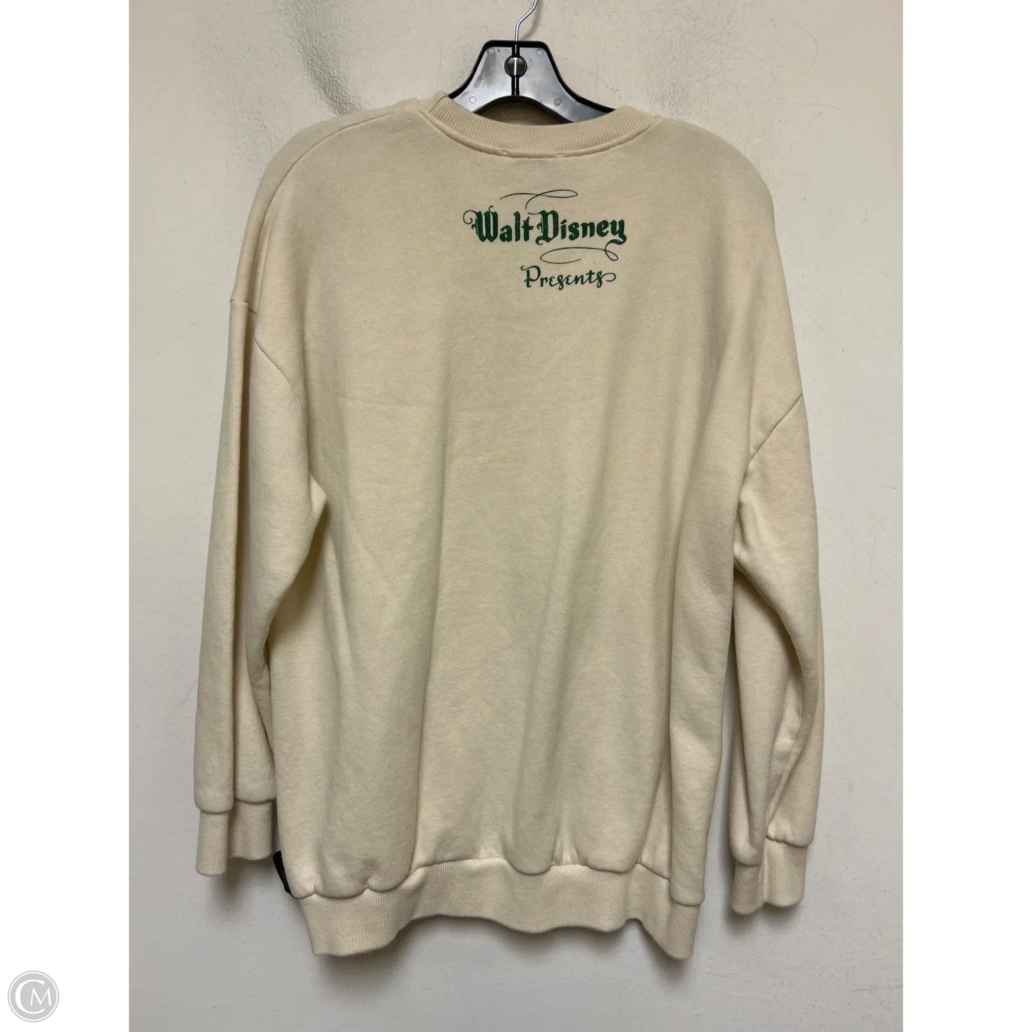 Sweatshirt Hoodie By Zara In Cream & Grey, Size: S