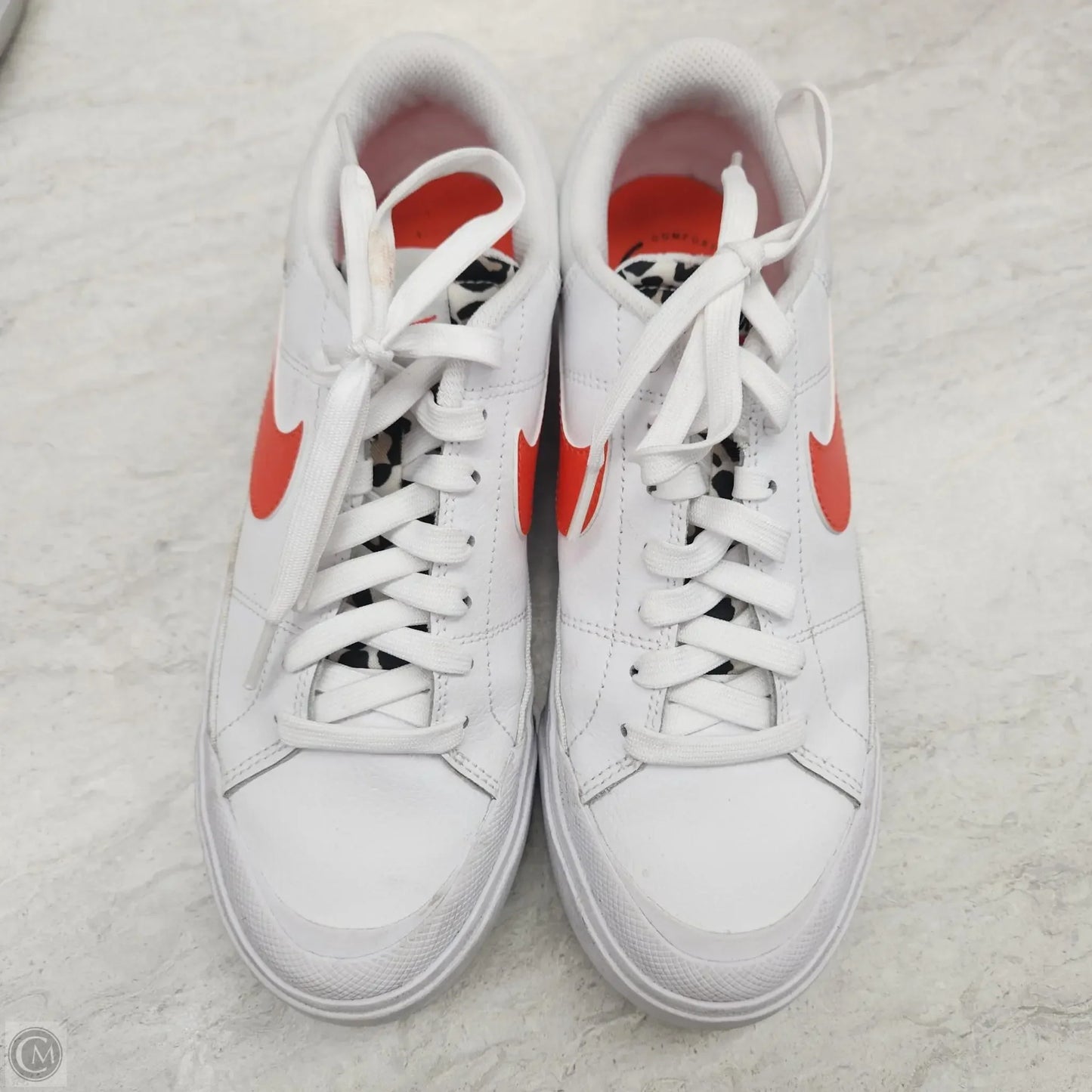 Shoes Sneakers By Nike In Orange & White, Size: 7.5