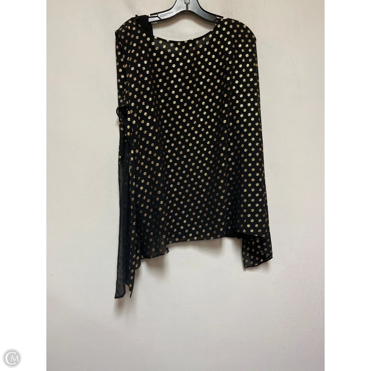 Top Short Sleeve By Michael By Michael Kors In Black & Gold, Size: L