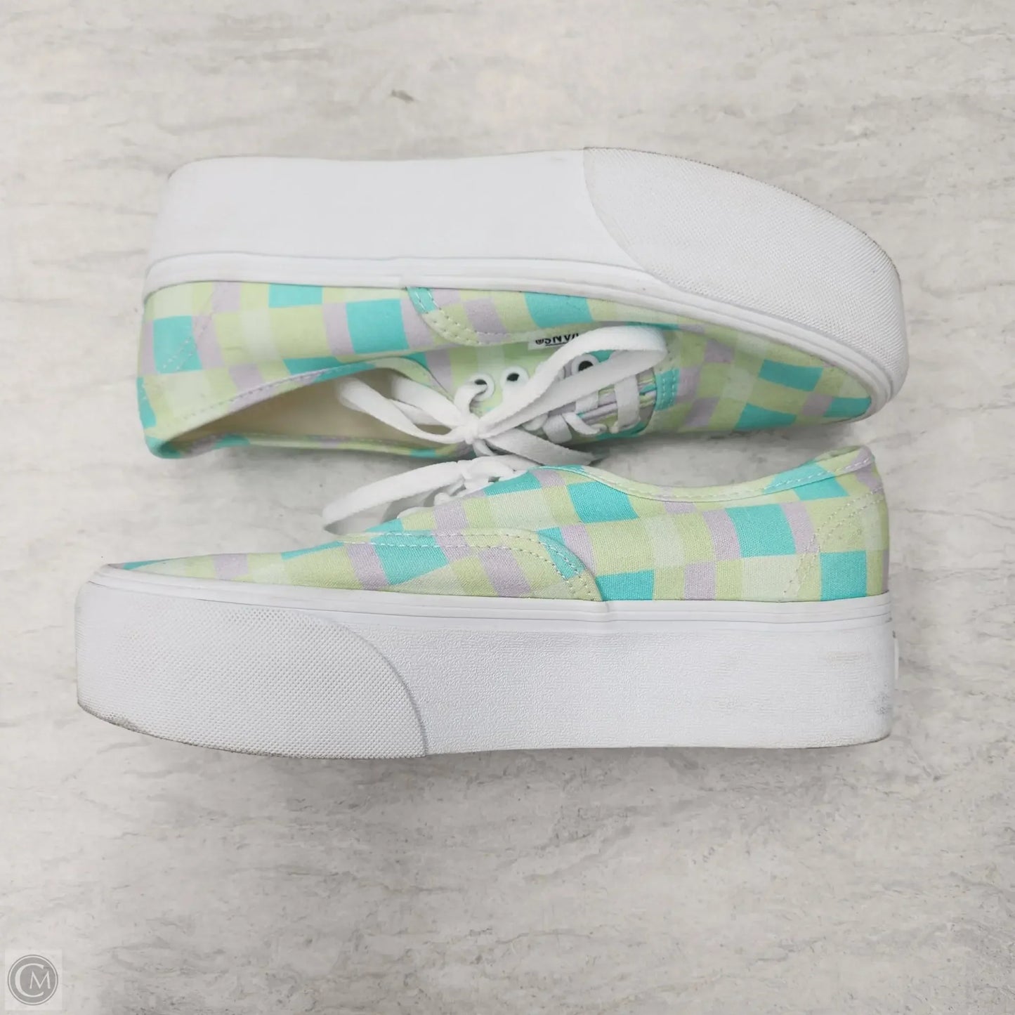 Shoes Sneakers By Vans In Green & Purple, Size: 8