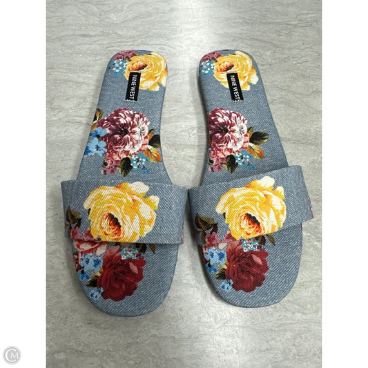 Sandals Flats By Nine West In Floral Print, Size: 10