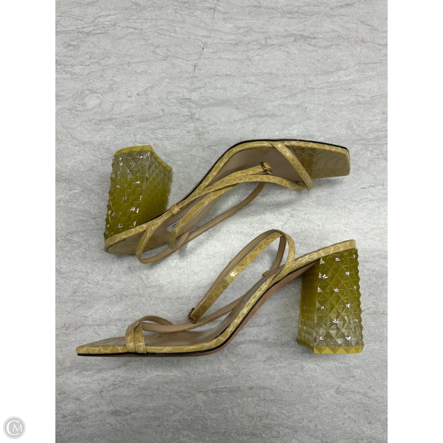 Shoes Luxury Designer By Jimmy Choo In Yellow, Size: 8.5