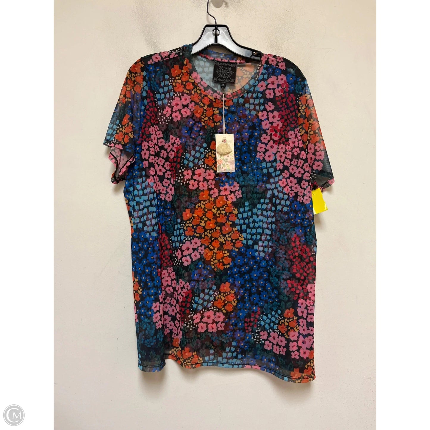 Top Short Sleeve By Johnny Was In Multi-colored, Size: 2x