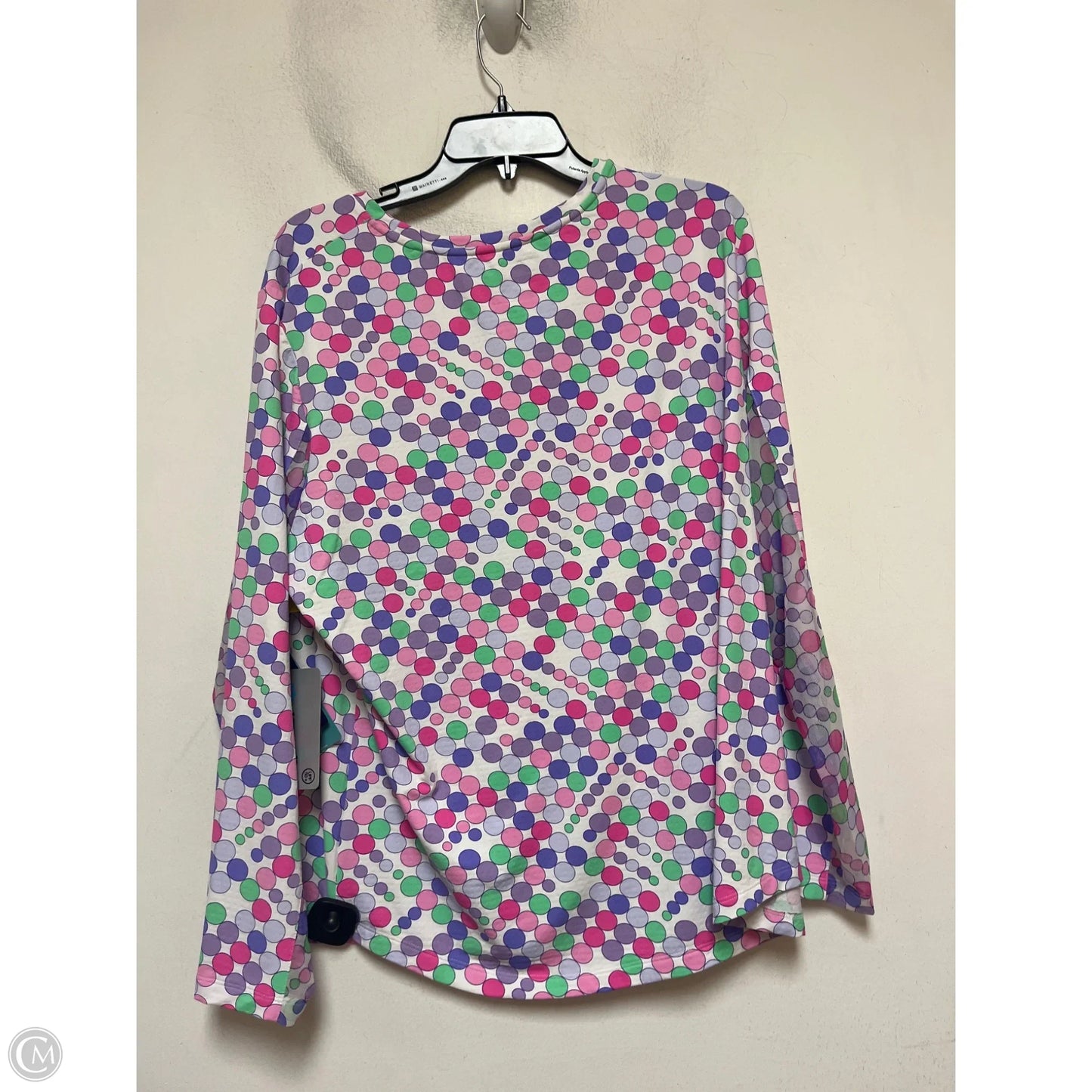 Athletic Top Long Sleeve Crewneck By Ibkul In Polkadot Pattern, Size: Xxl