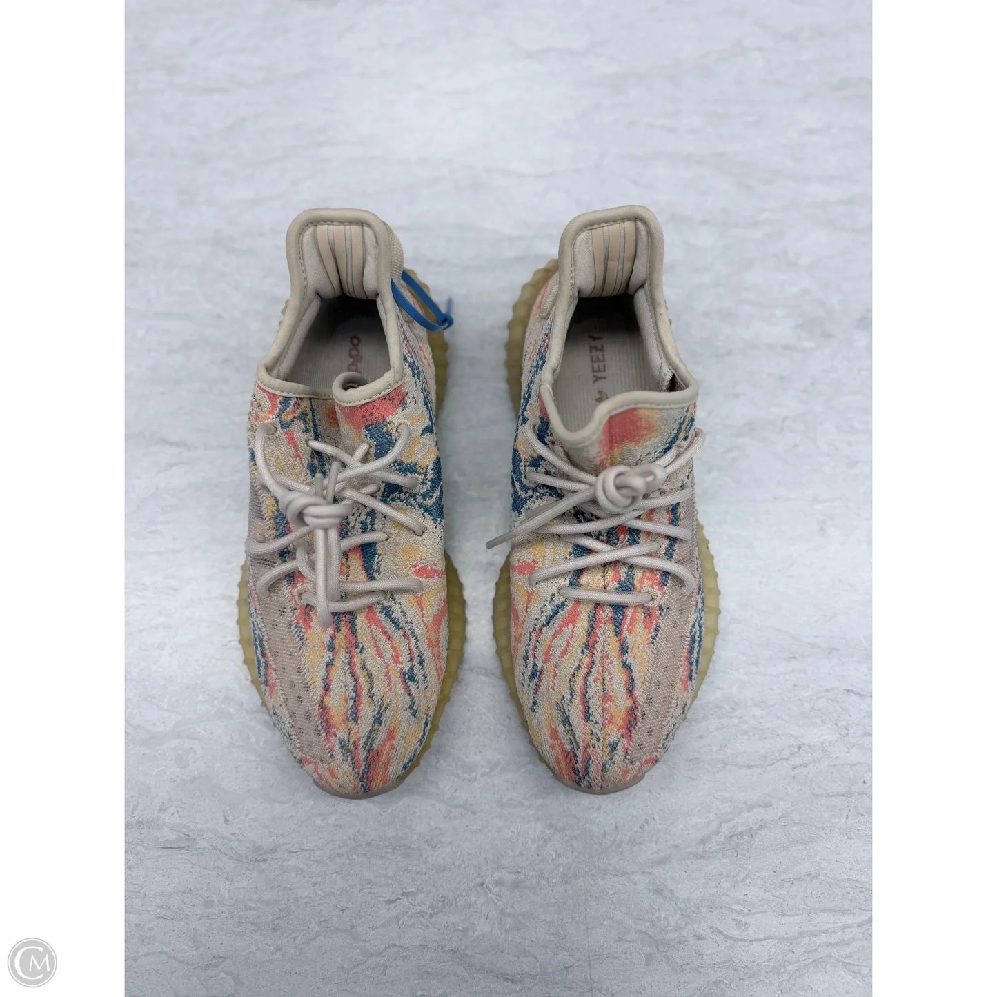 Shoes Luxury Designer By Yeezy In Blue & Orange, Size: 8