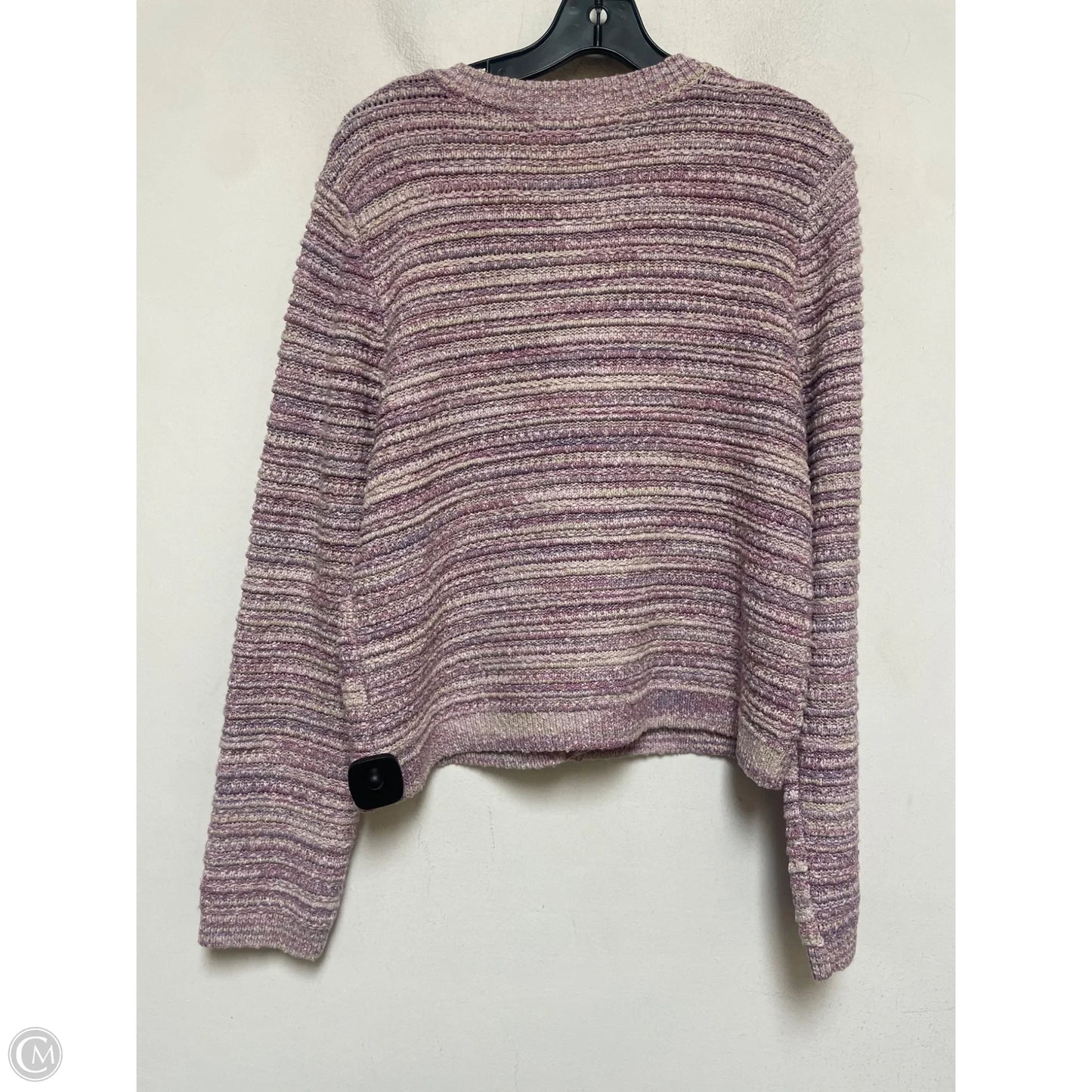 Sweater Cardigan By Loft In Purple, Size: L