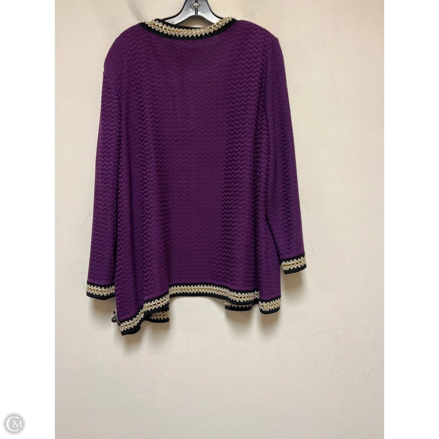Cardigan By Ming Wang In Purple, Size: 2x