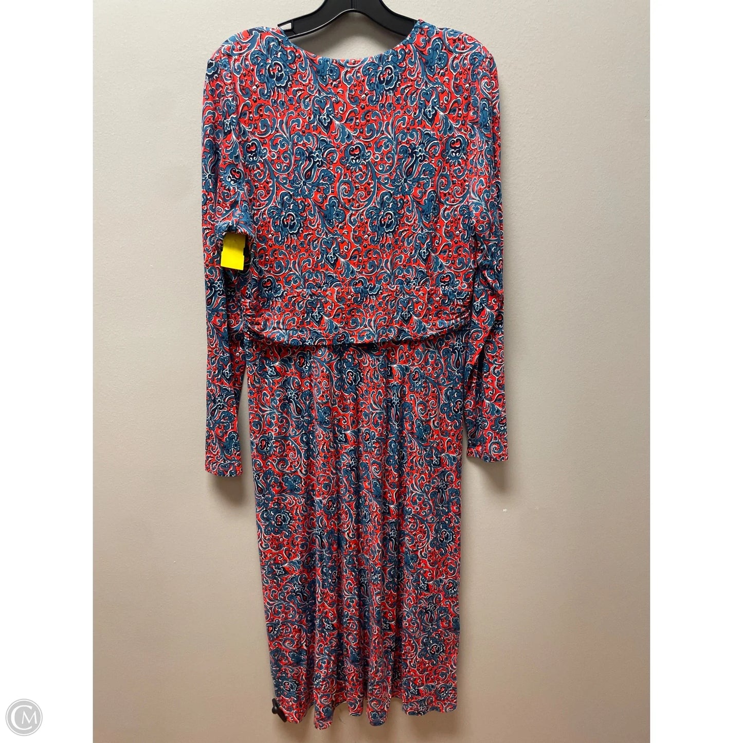 Dress Casual Midi By Boden In Blue & Orange, Size: L