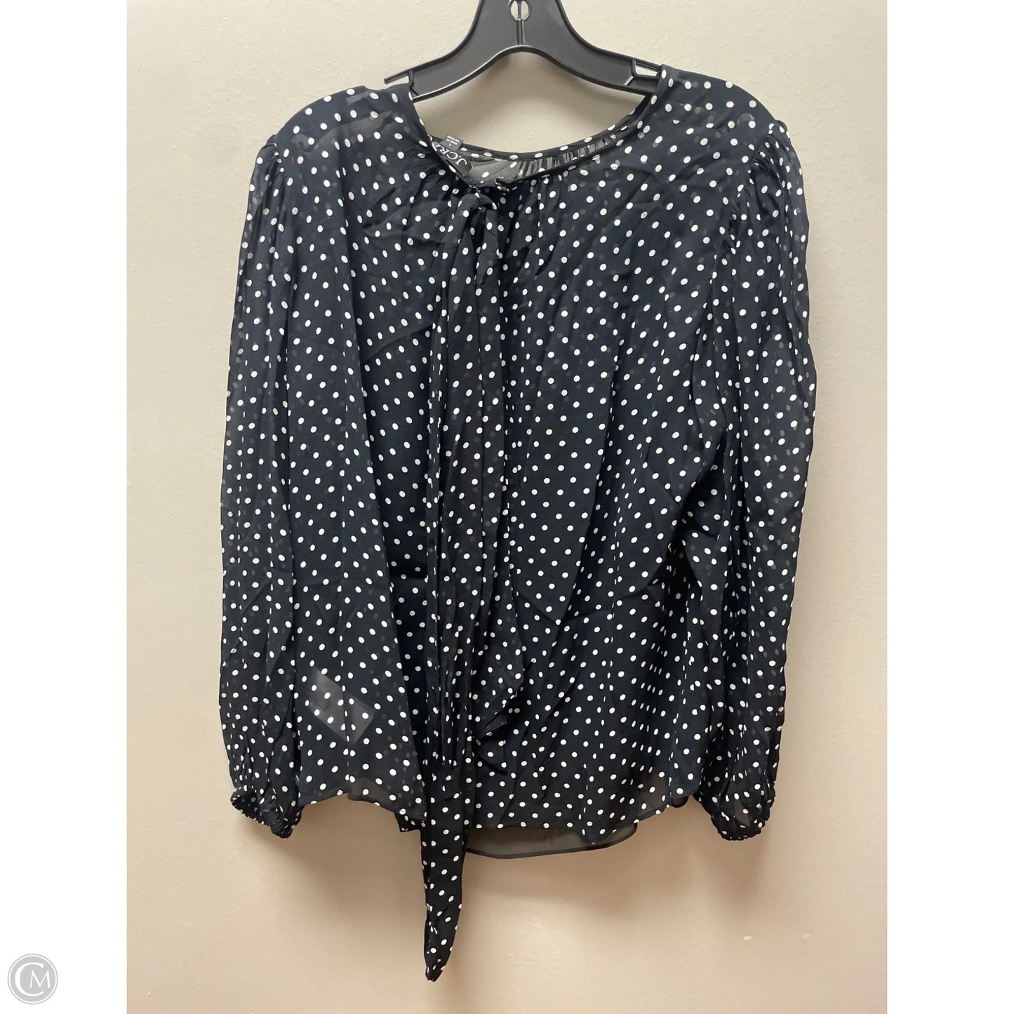 Top Long Sleeve By J. Crew In Polkadot Pattern, Size: L