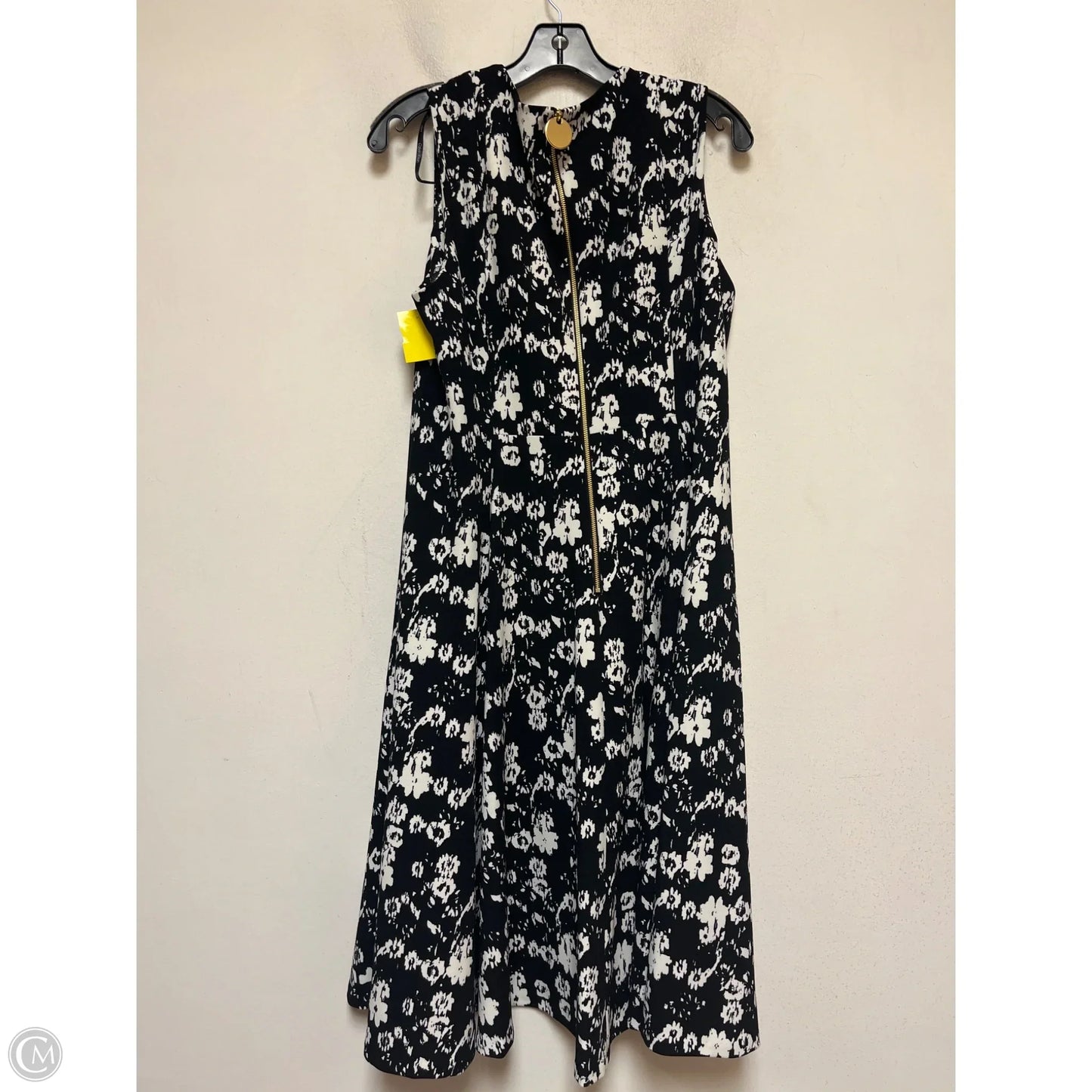 Dress Casual Midi By Calvin Klein In Black & White, Size: L