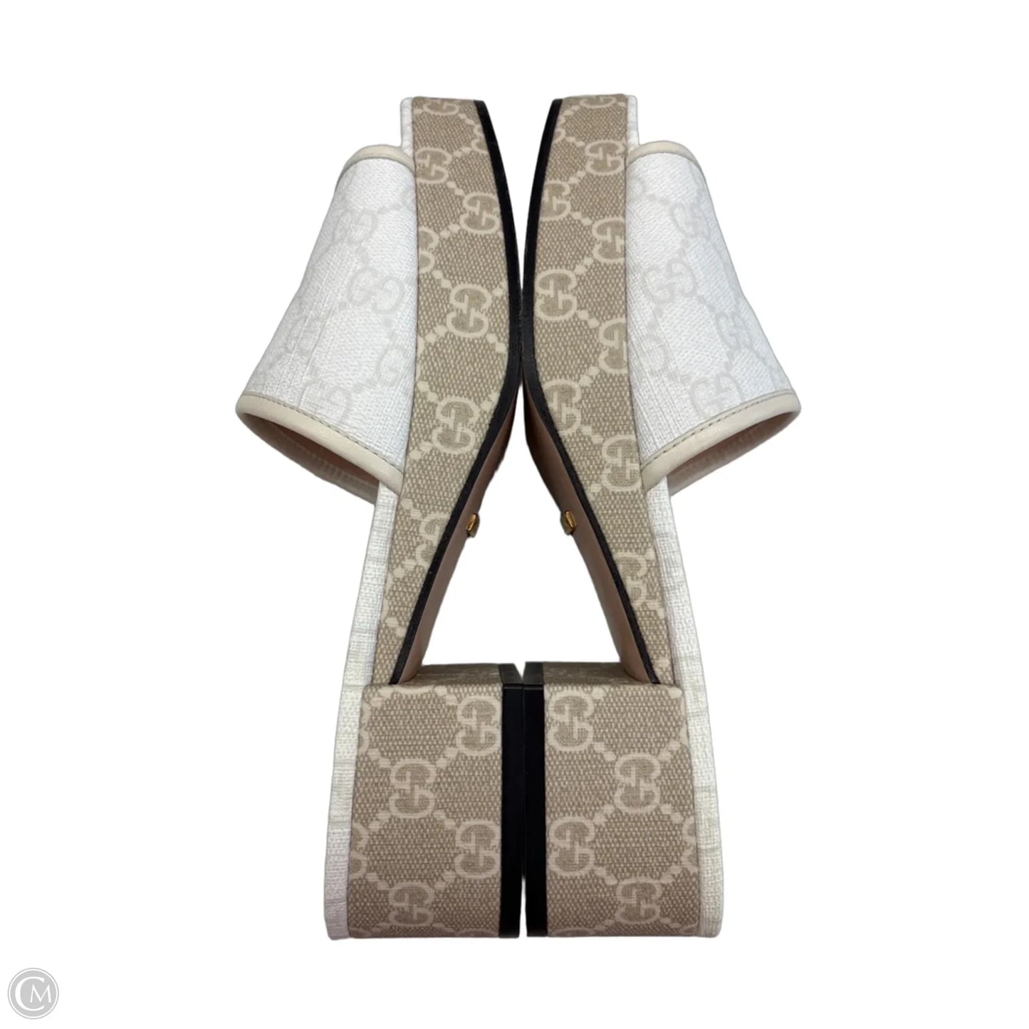 Shoes Luxury Designer By Gucci In White, Size: 7.5