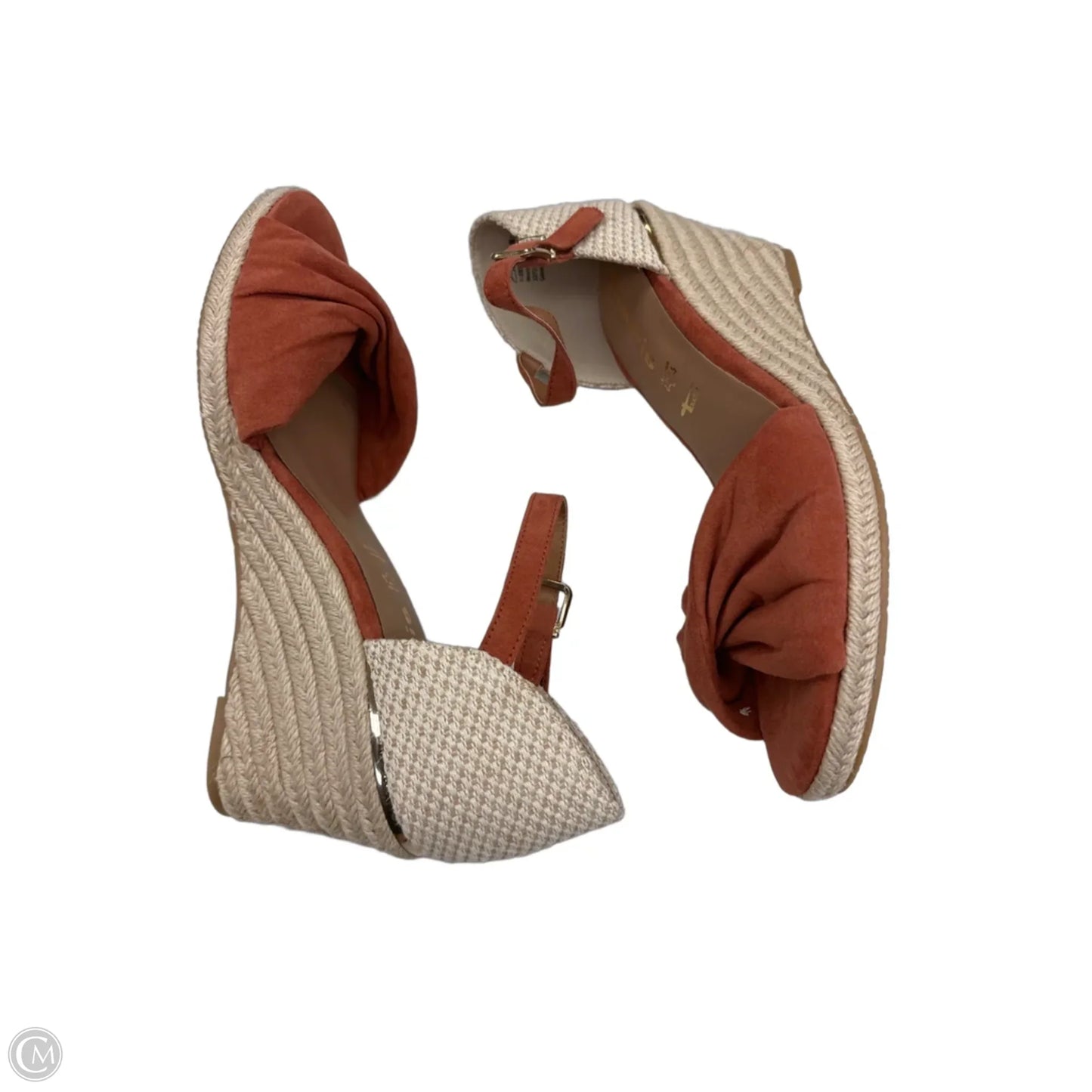 Sandals Heels Wedge By Clothes Mentor In Orange, Size: 9