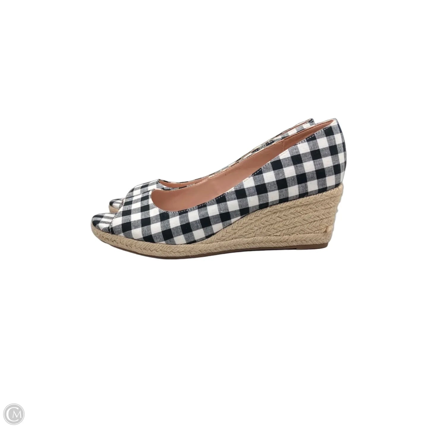 Shoes Heels Wedge By Bandolino In Plaid Pattern, Size: 8.5