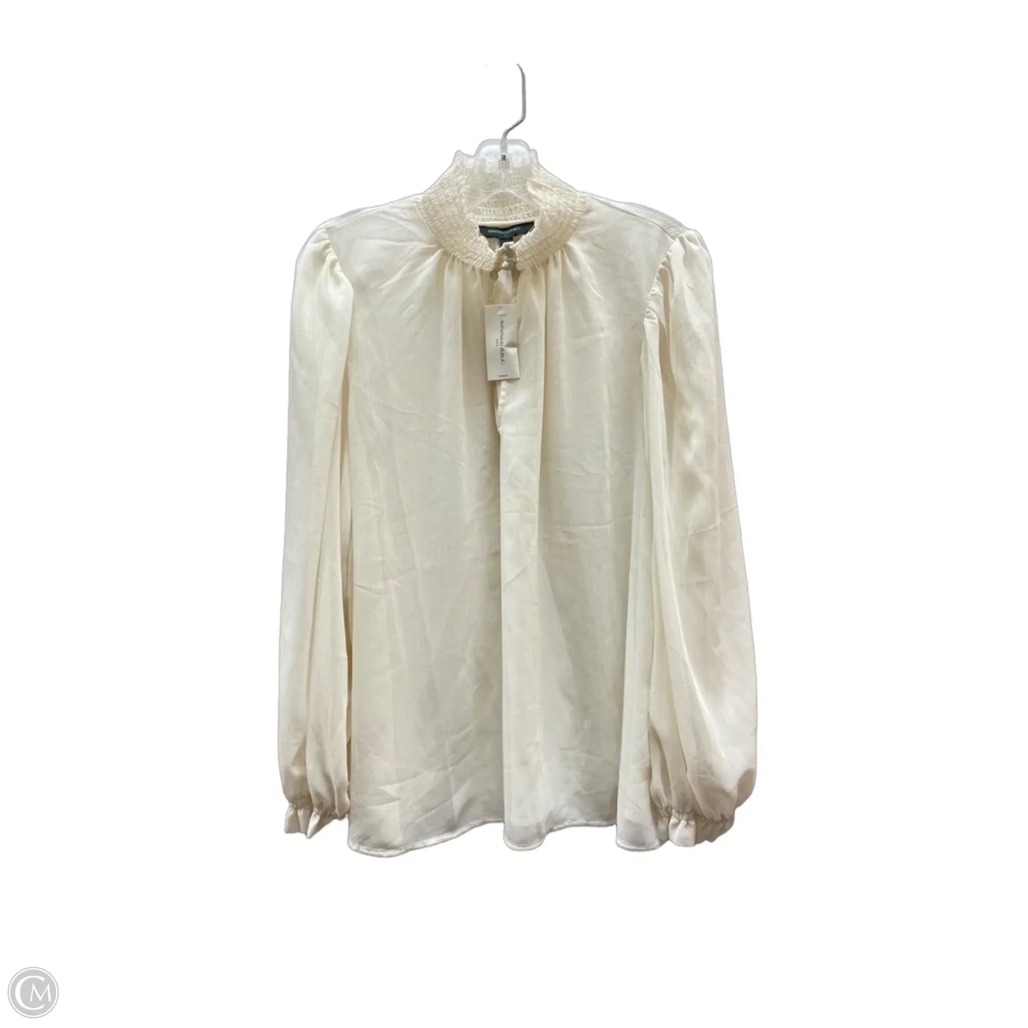 Top Long Sleeve Basic By White House Black Market In Black, Size: M