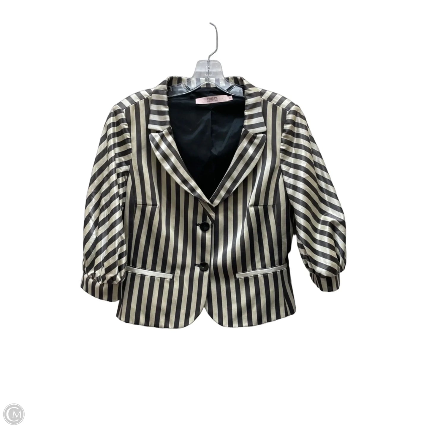 Blazer By R.E.D Valentino In Brown & Cream, Size: S