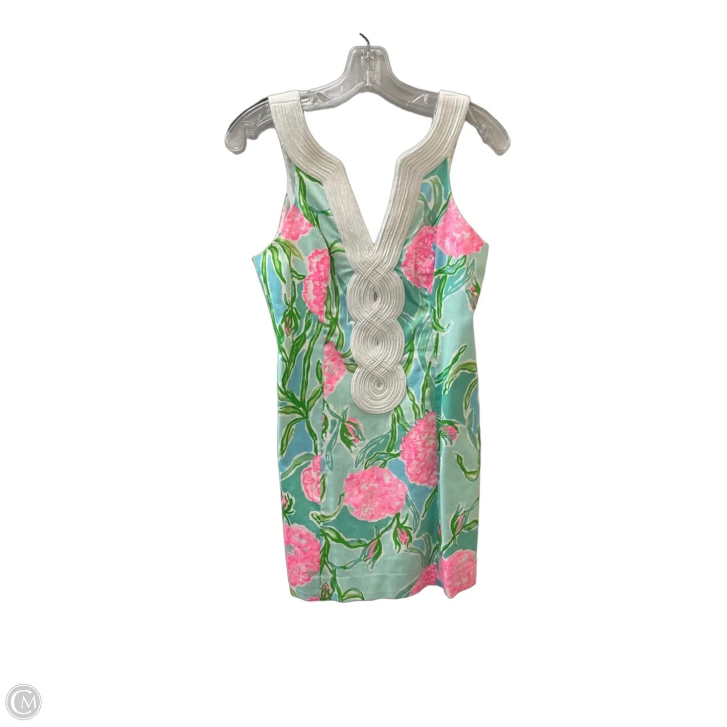 Dress Designer By Lilly Pulitzer In Green & Pink, Size: 2