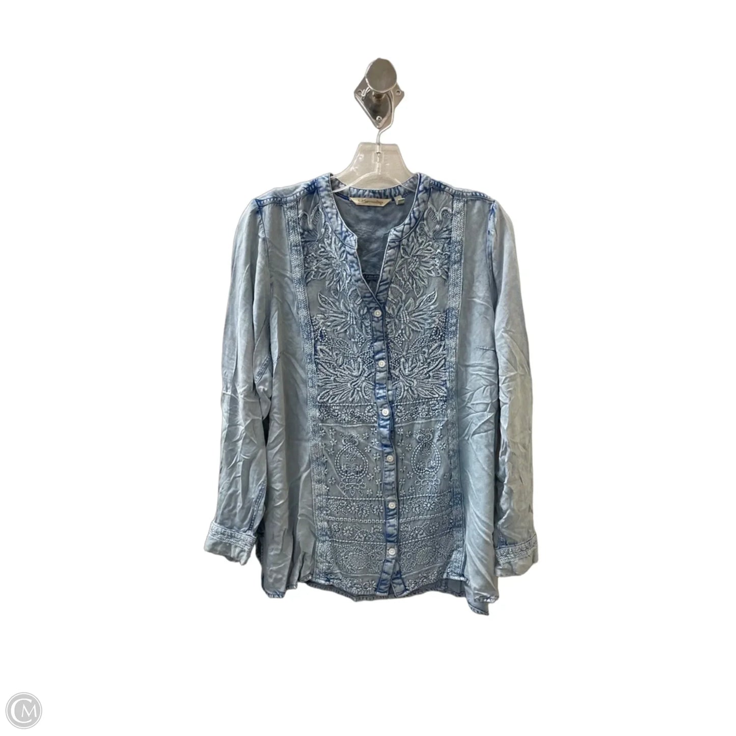 Top Long Sleeve By Soft Surroundings In Blue Denim, Size: L