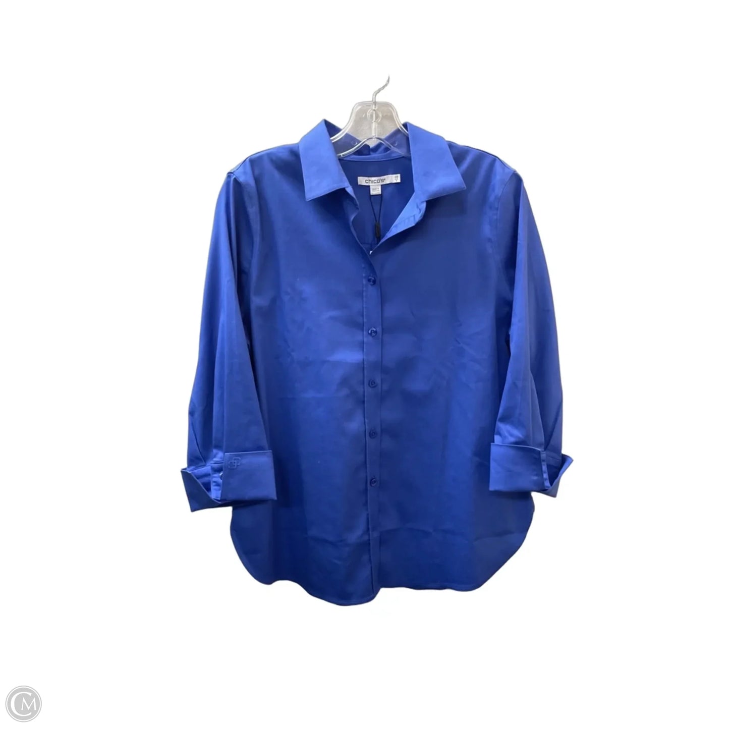 Top 3/4 Sleeve By Chicos In Blue, Size: S