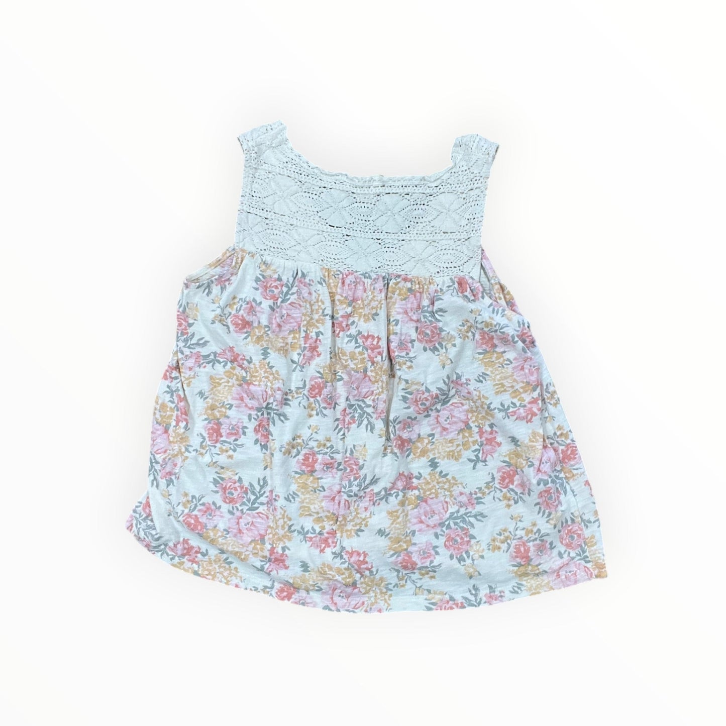 Top Sleeveless By Lucky Brand In Pink & White, Size:M
