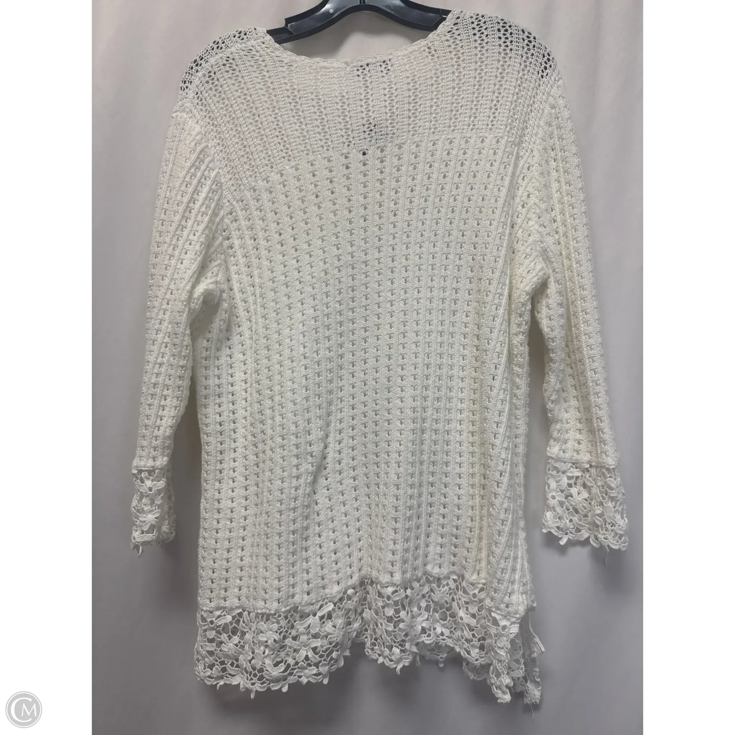 Top Long Sleeve By Cj Banks In White, Size: 2x