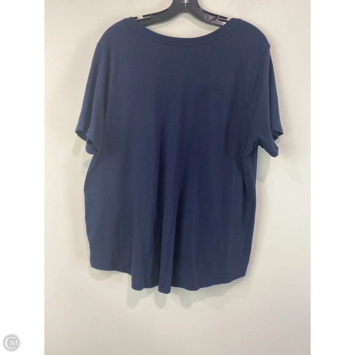 Top Short Sleeve By Terra & Sky In Navy, Size: 2x