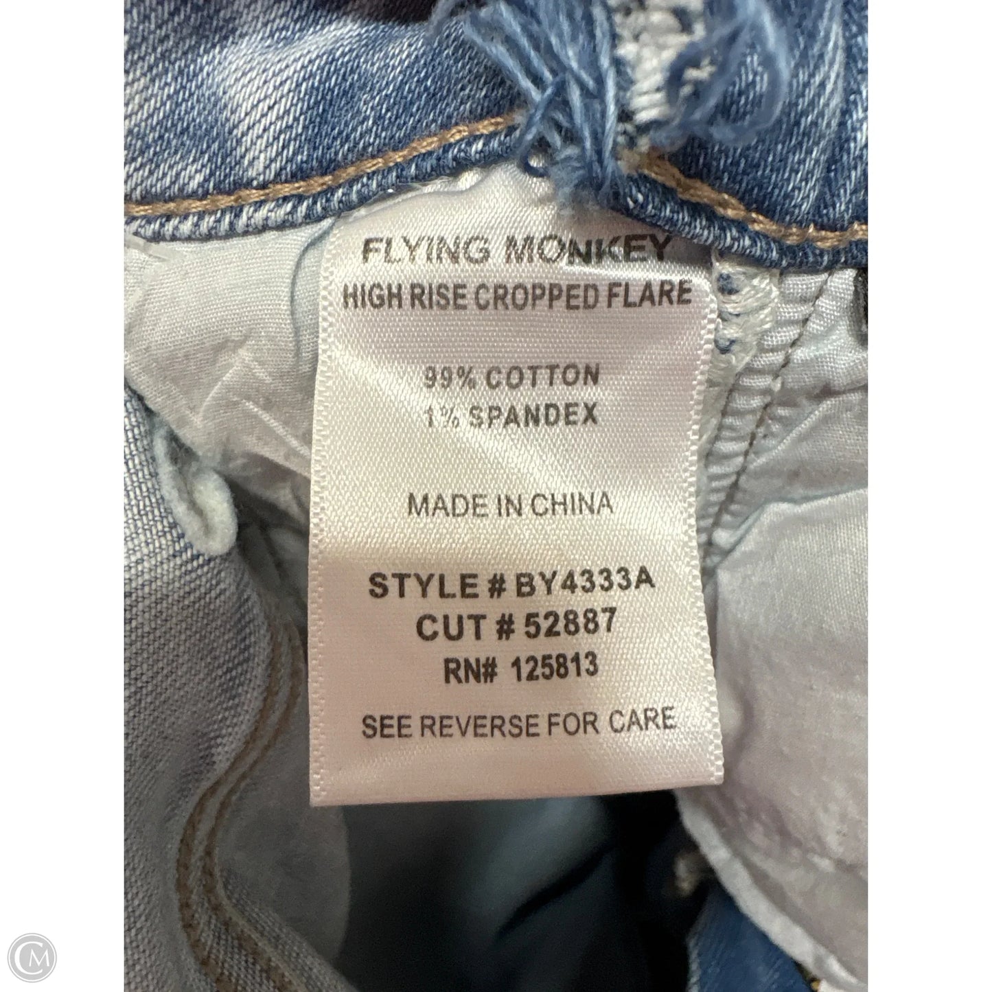 Jeans Cropped By Flying Monkey In Blue Denim, Size: 6