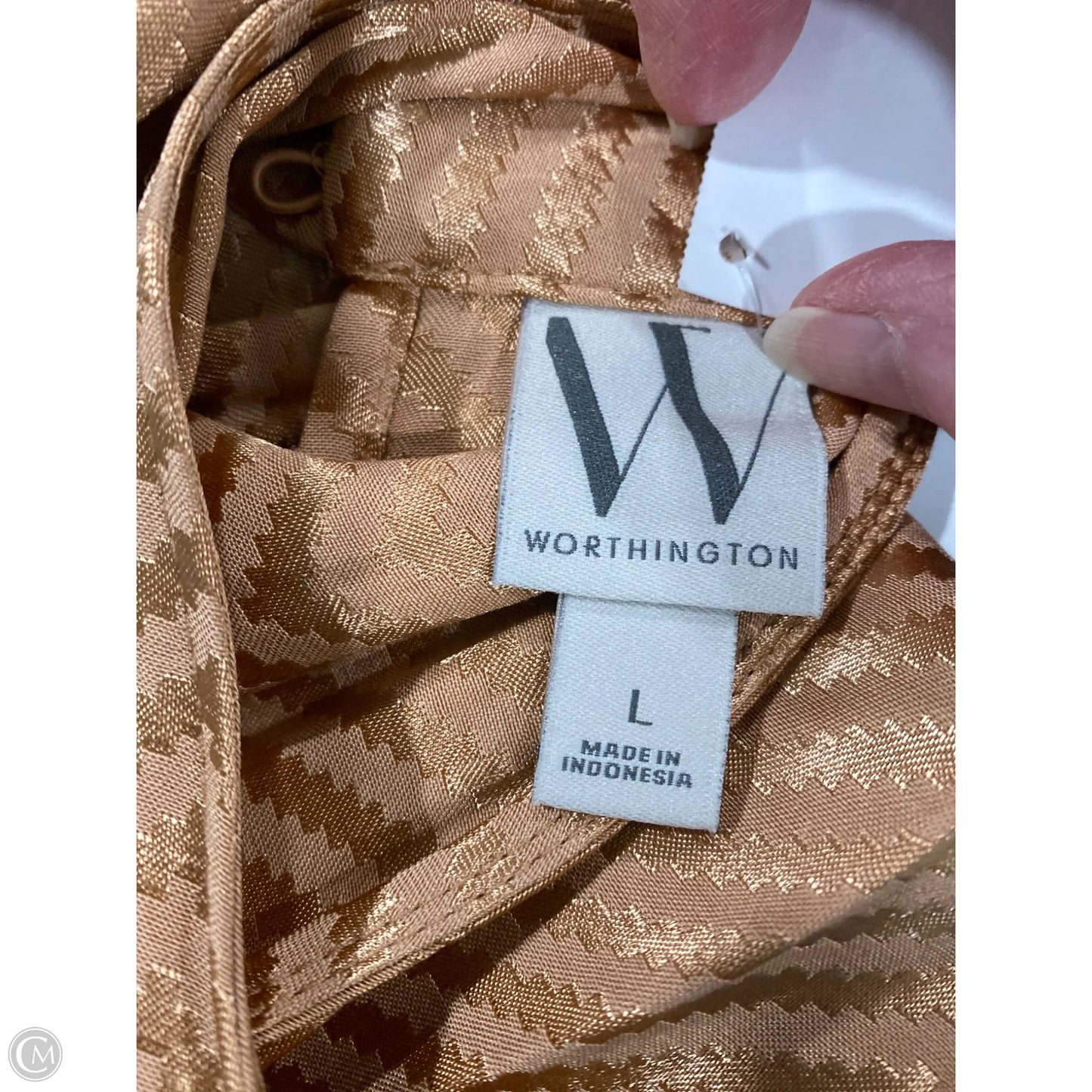 Top Sleeveless By Worthington In Bronze, Size: L