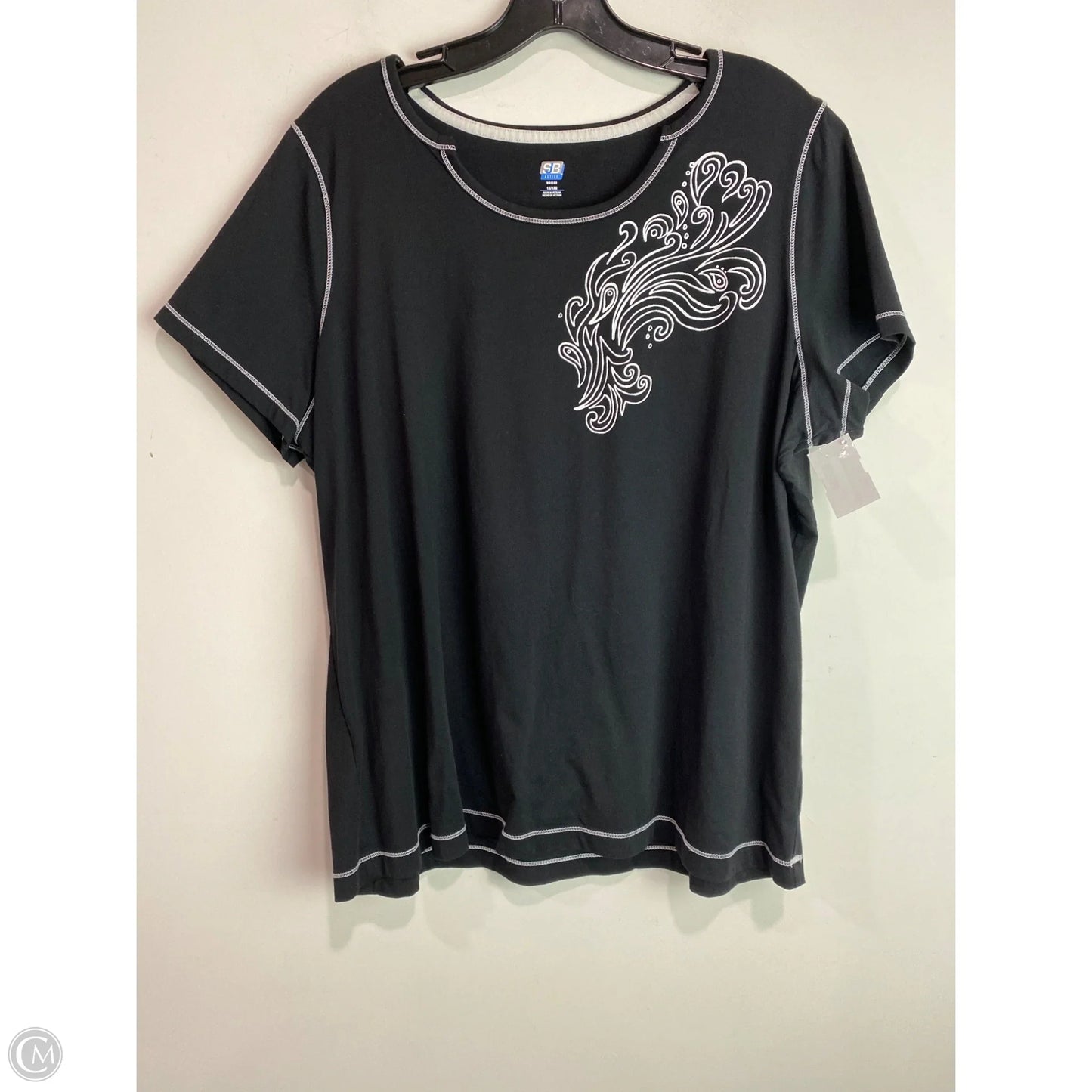 Top Short Sleeve By Clothes Mentor In Black, Size: 1x