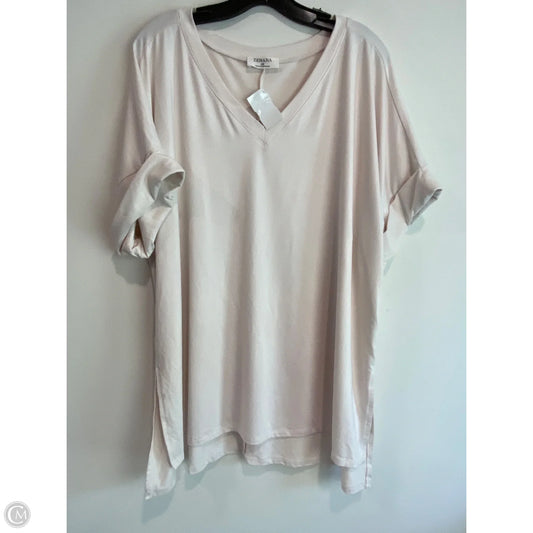 Top Short Sleeve By Zenana Outfitters In White, Size: 1x