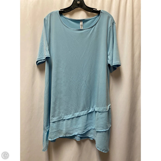 Top Short Sleeve By Zenana Outfitters In Blue, Size: 1x