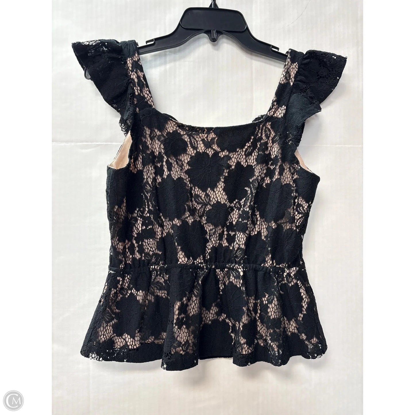 Top Sleeveless By Monteau In Black & Tan, Size: M