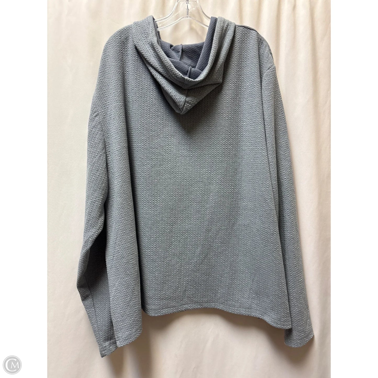 Sweatshirt Hoodie By Zelos In Grey, Size: 3x