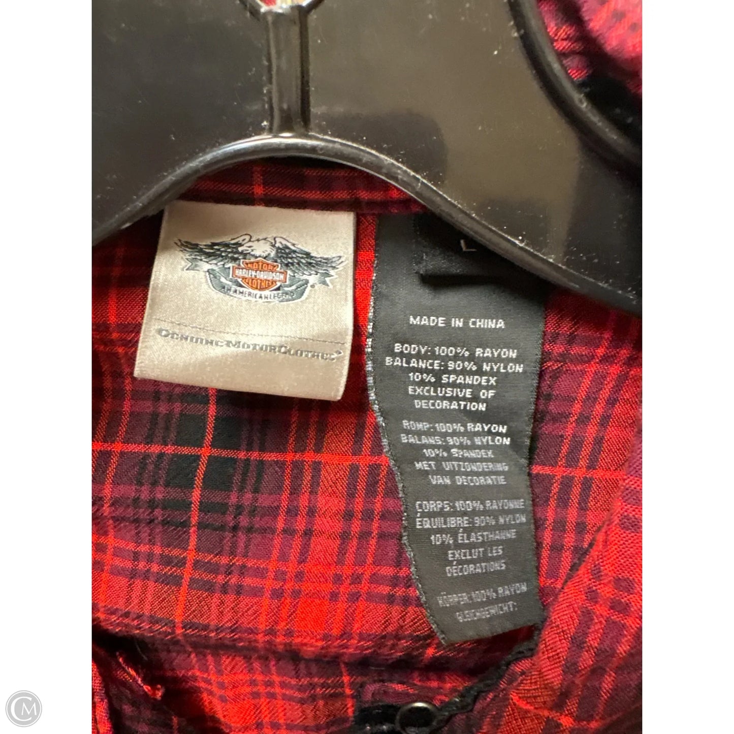 Top Long Sleeve By Harley Davidson In Red, Size: L