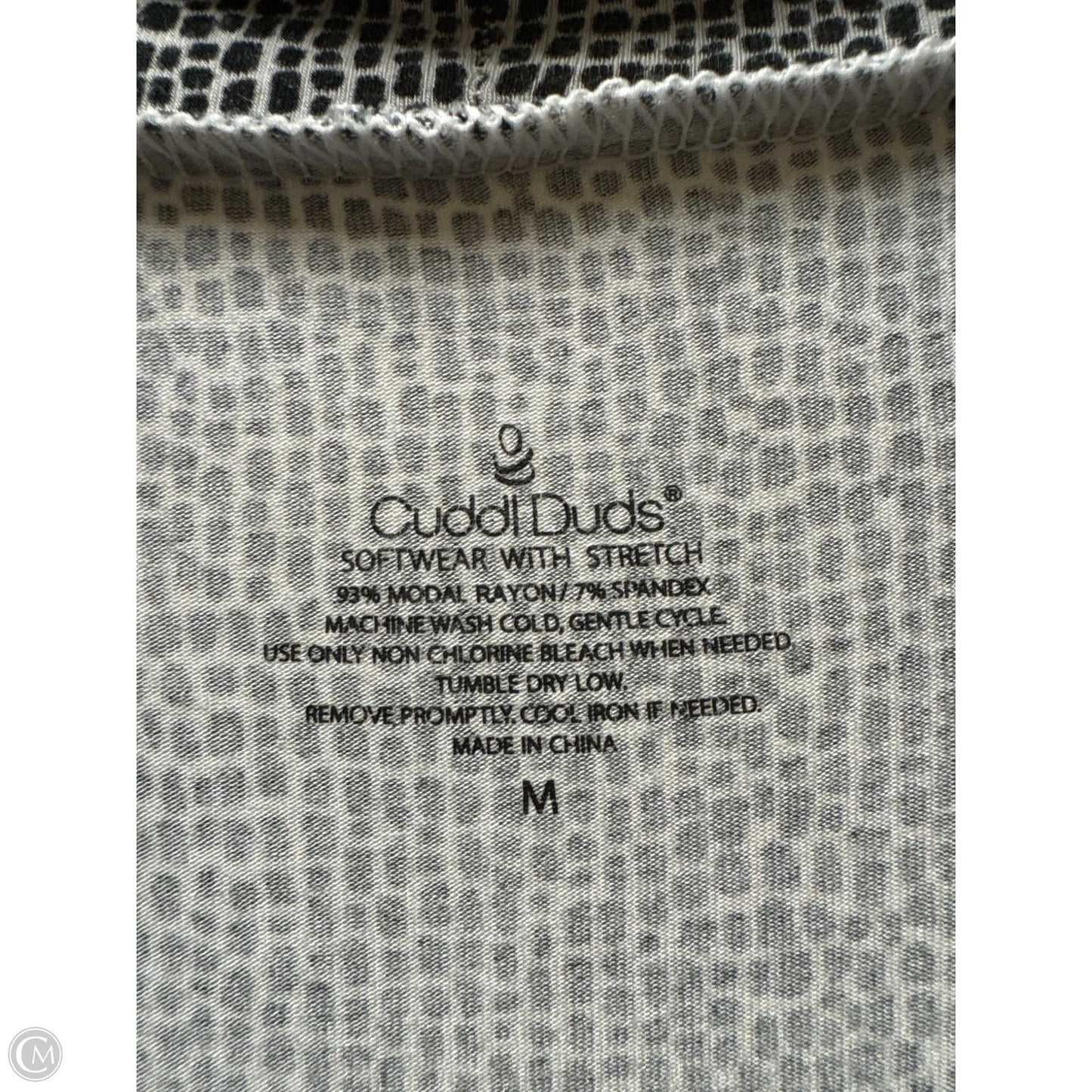 Top Long Sleeve By Cuddl Duds In Black & White, Size: M