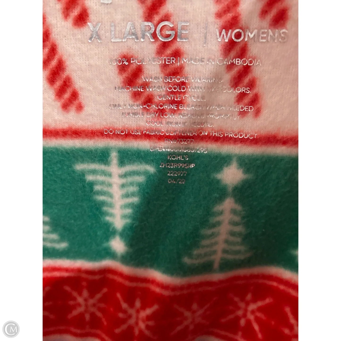 Nightgown By Clothes Mentor In Red & White, Size: Xl