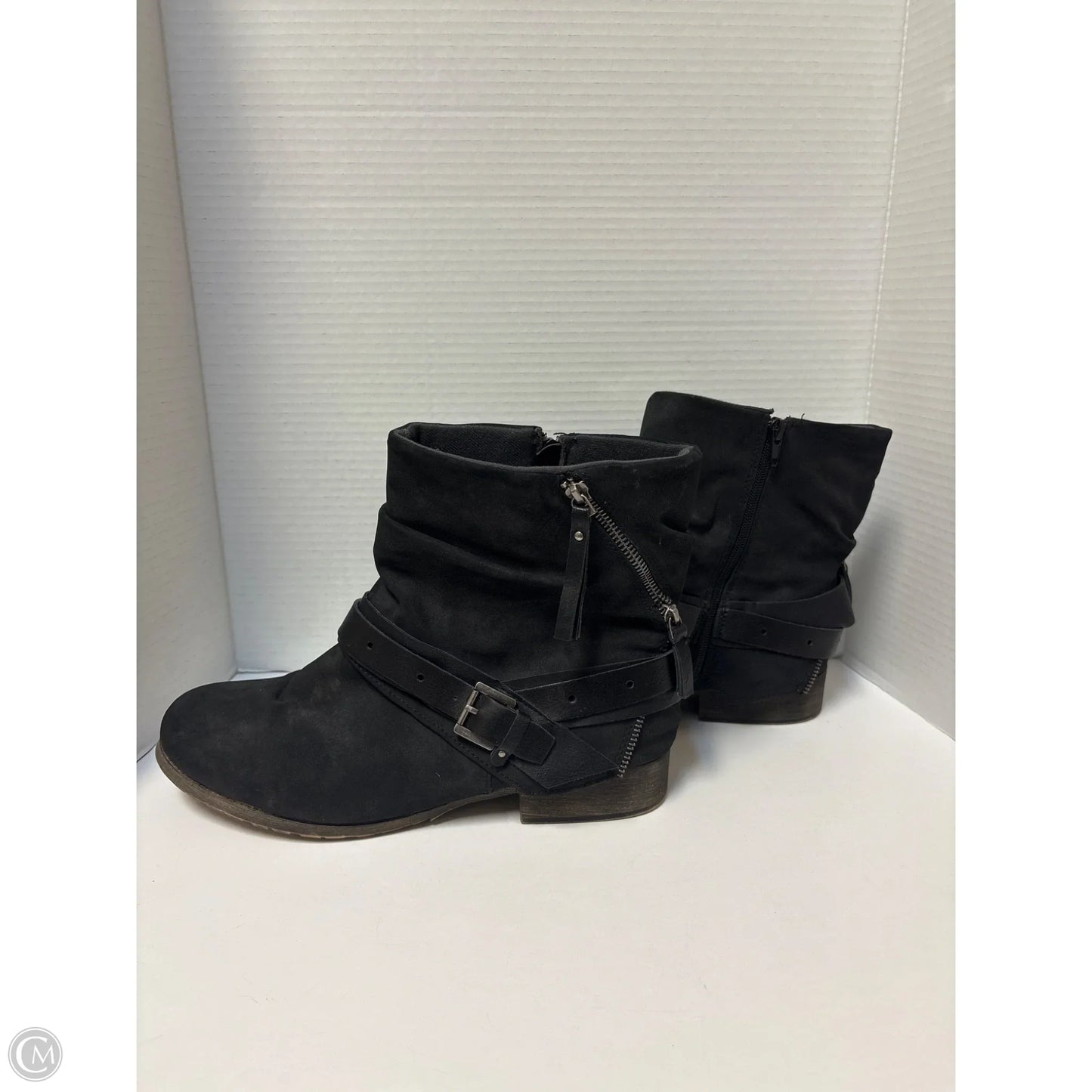 Boots Mid-calf Flats By Jelly Pop In Black, Size: 12