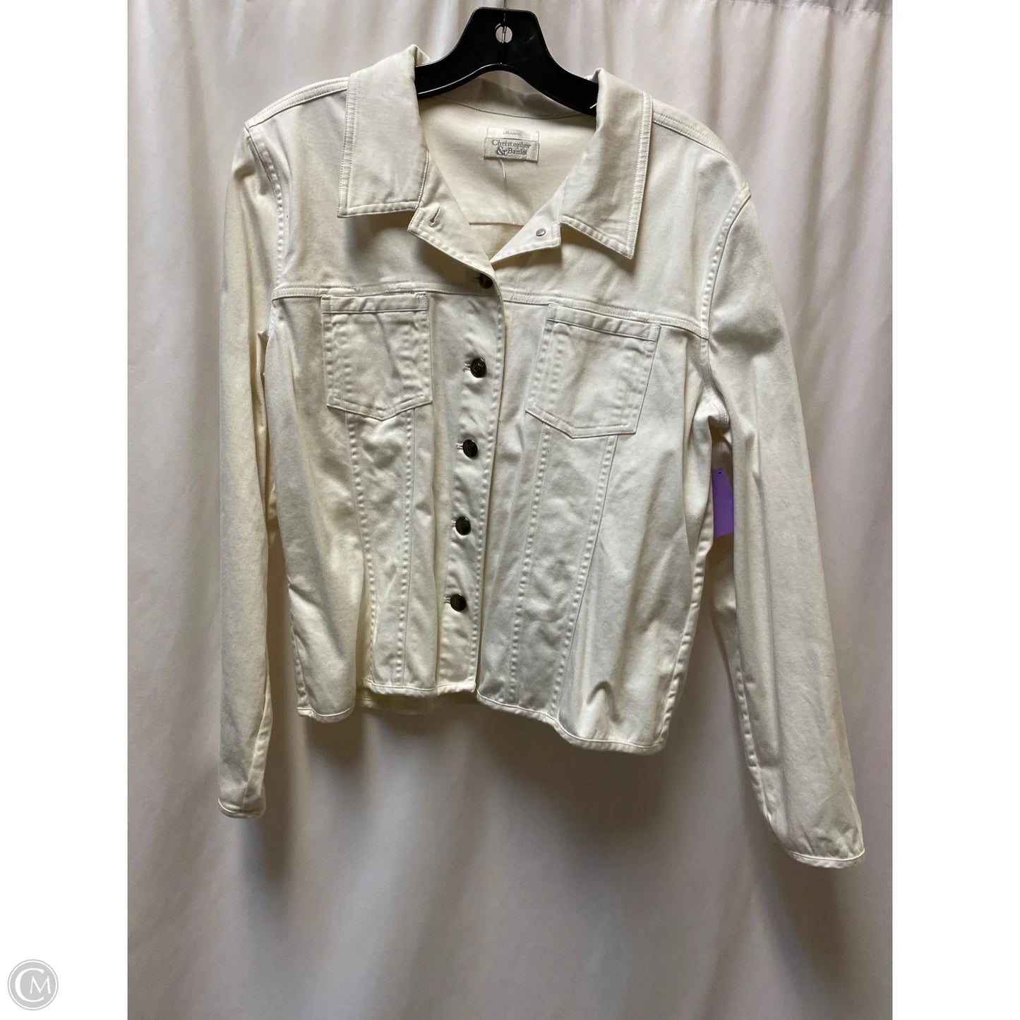 Jacket Denim By Christopher And Banks In White Denim, Size: M