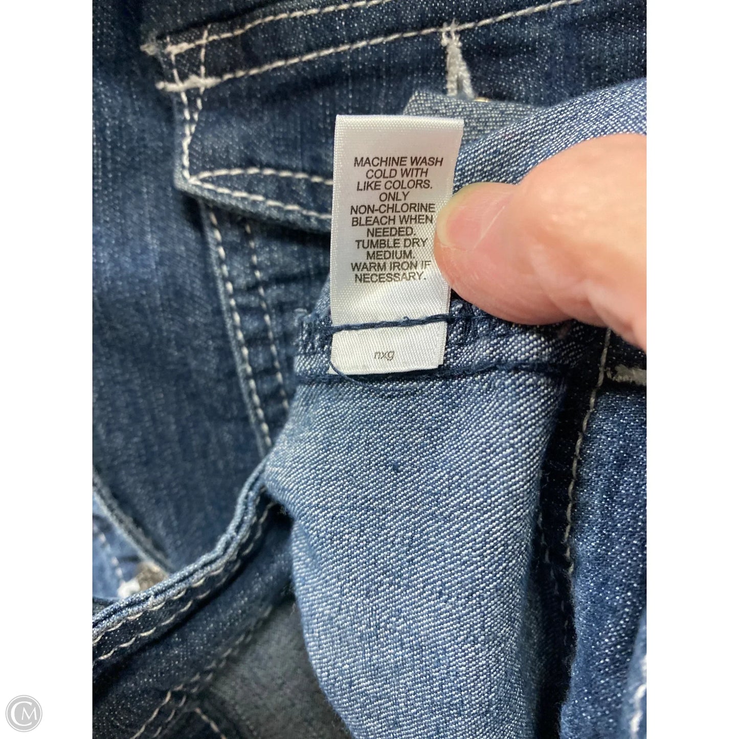 Jacket Denim By Cato In Blue Denim, Size: Xl